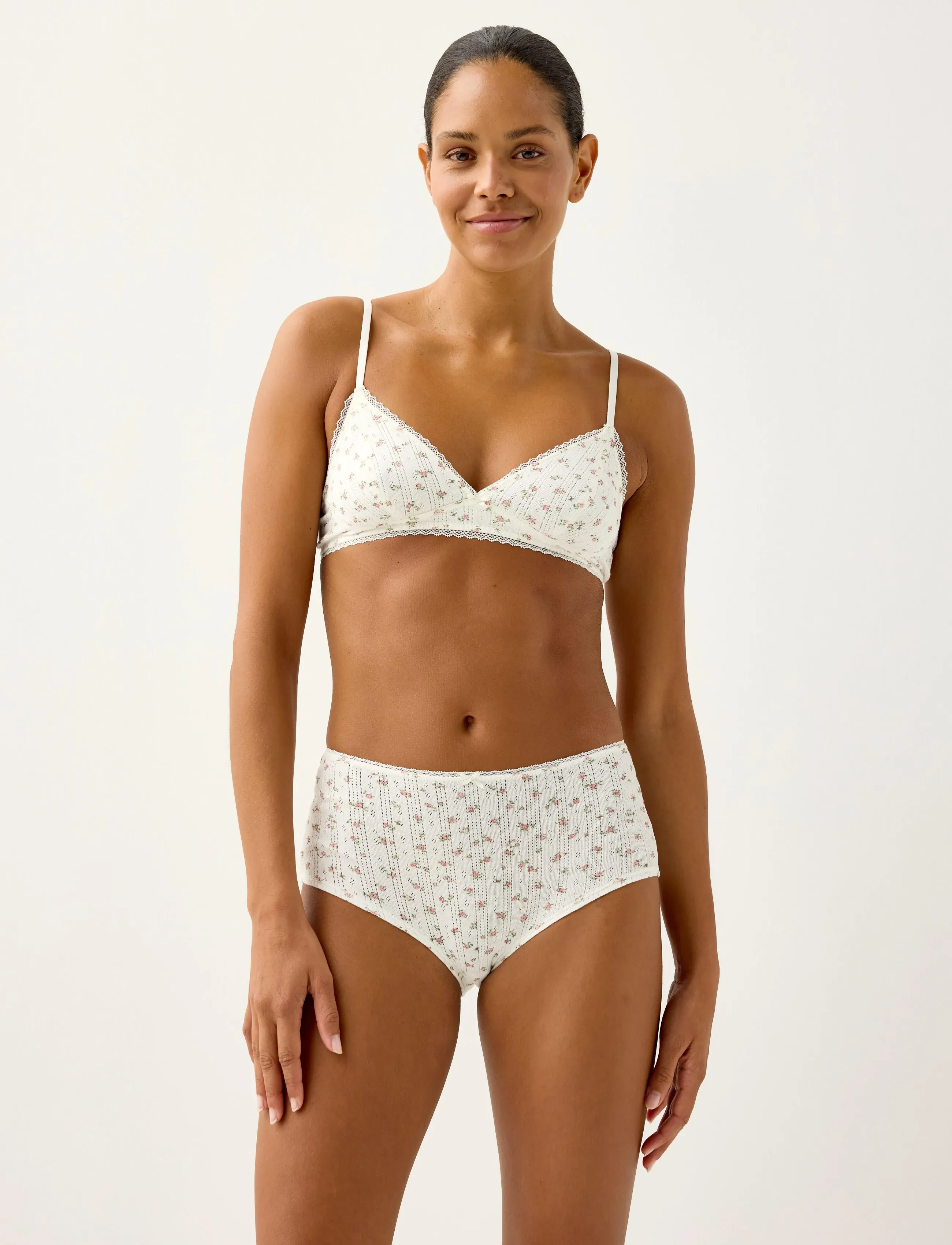 Lindex Bra soft top POINTELLE cotton - BH's - OFF WHITE / cream