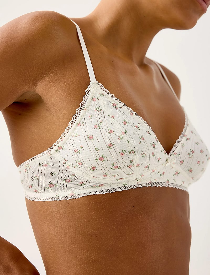 Lindex - Bra soft top POINTELLE cotton - bralette - off white - 4