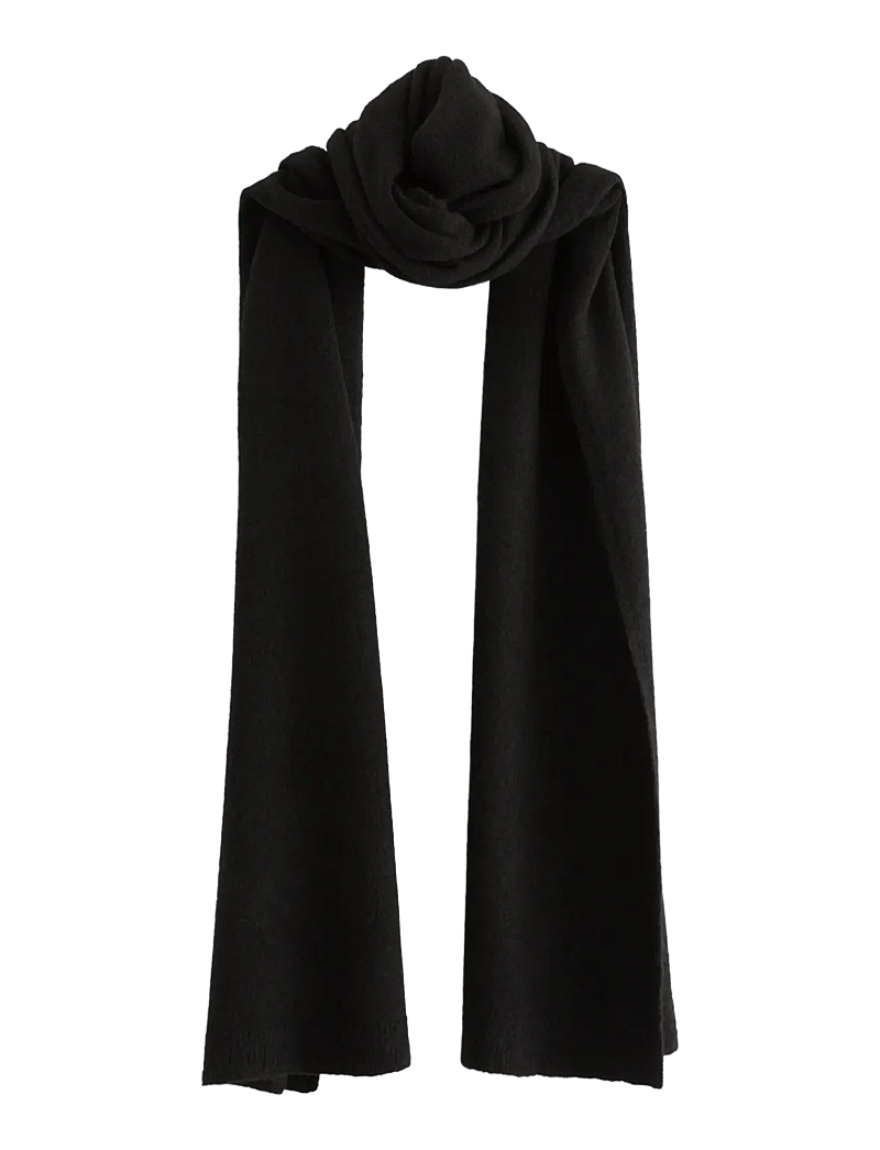 Lindex - Scarf knitted Petra - halstørklæder - black - 0