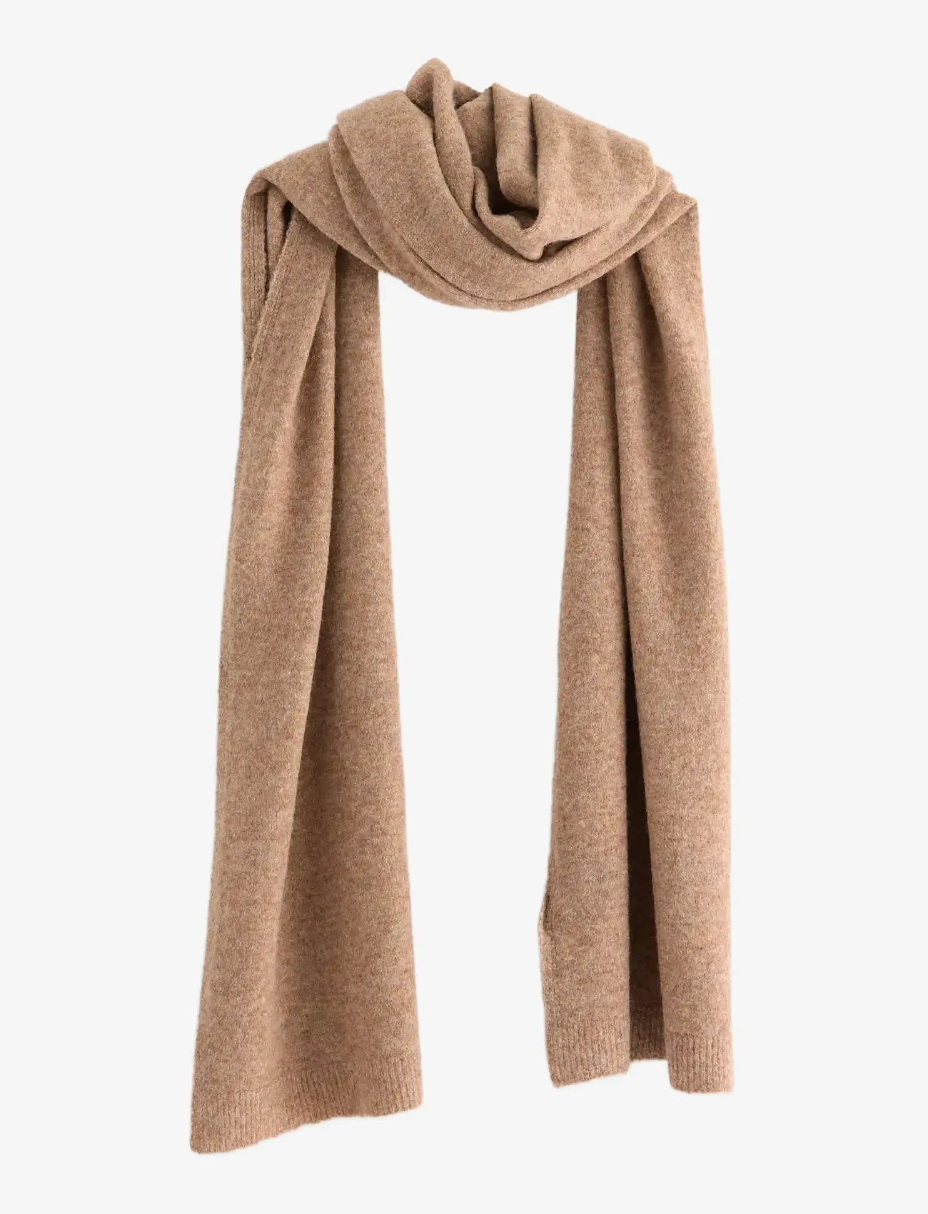Lindex - Scarf knitted Petra - winter scarves - light brown melange - 0
