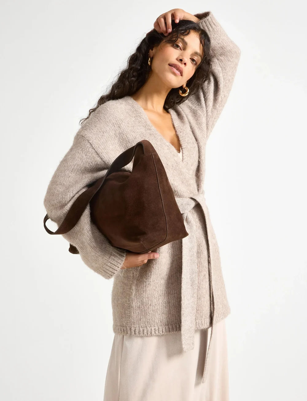 Lindex - Cardigan Malou - koftor - light brown melange - 0