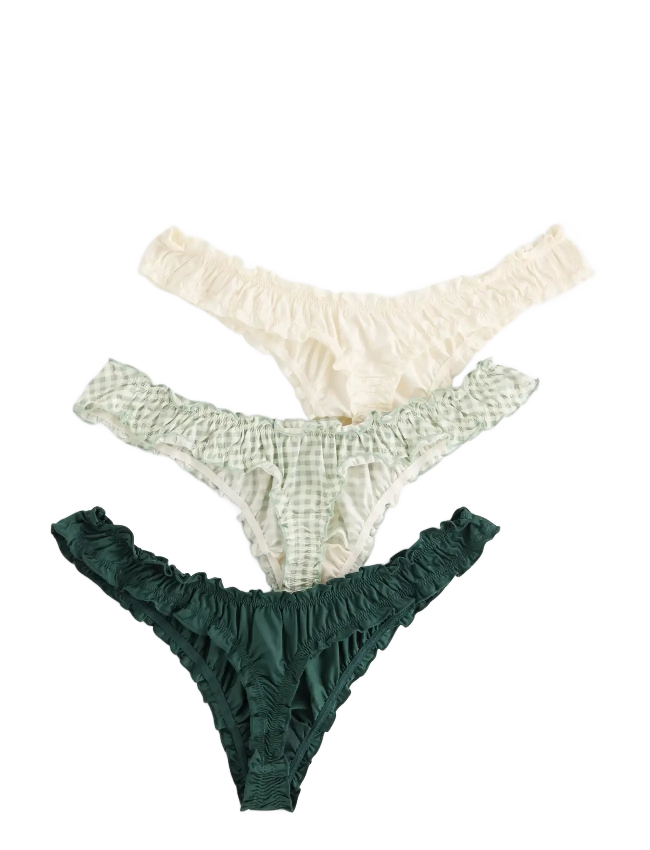 Lindex - 3-pack thong with low waist - tangas - dark dusty aqua - 1