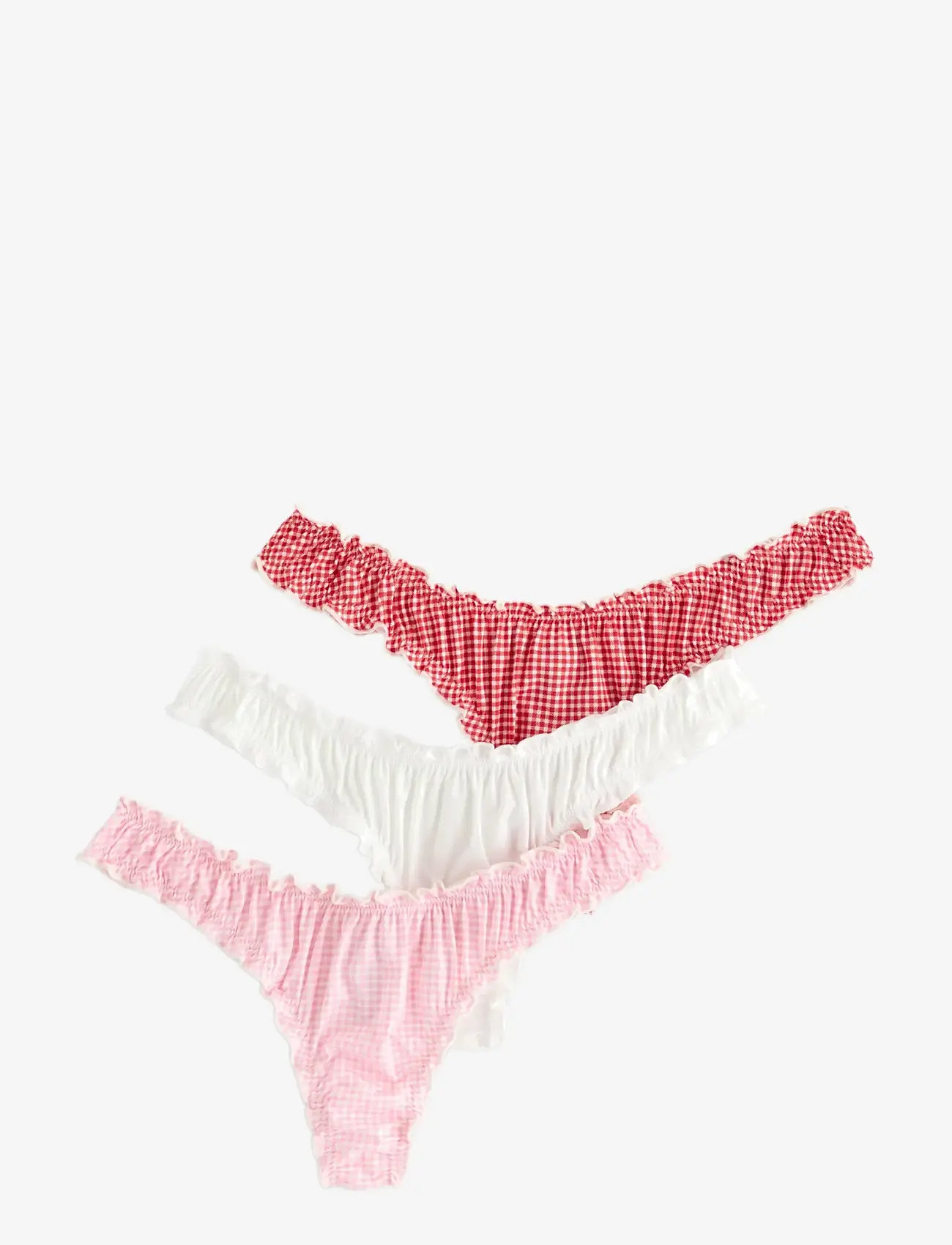 Lindex - 3-pack thong with low waist - string - red - 1