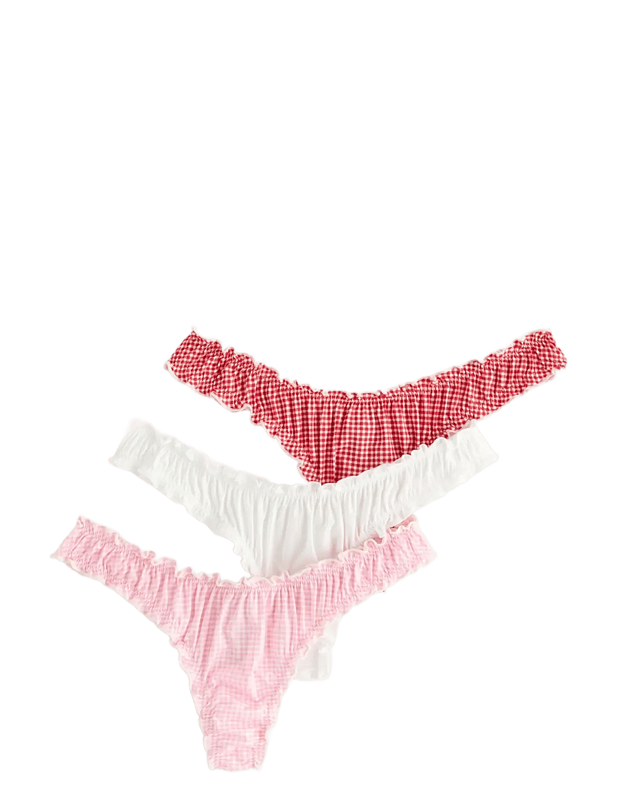 Lindex - 3-pack thong with low waist - stringtrusser - red - 1