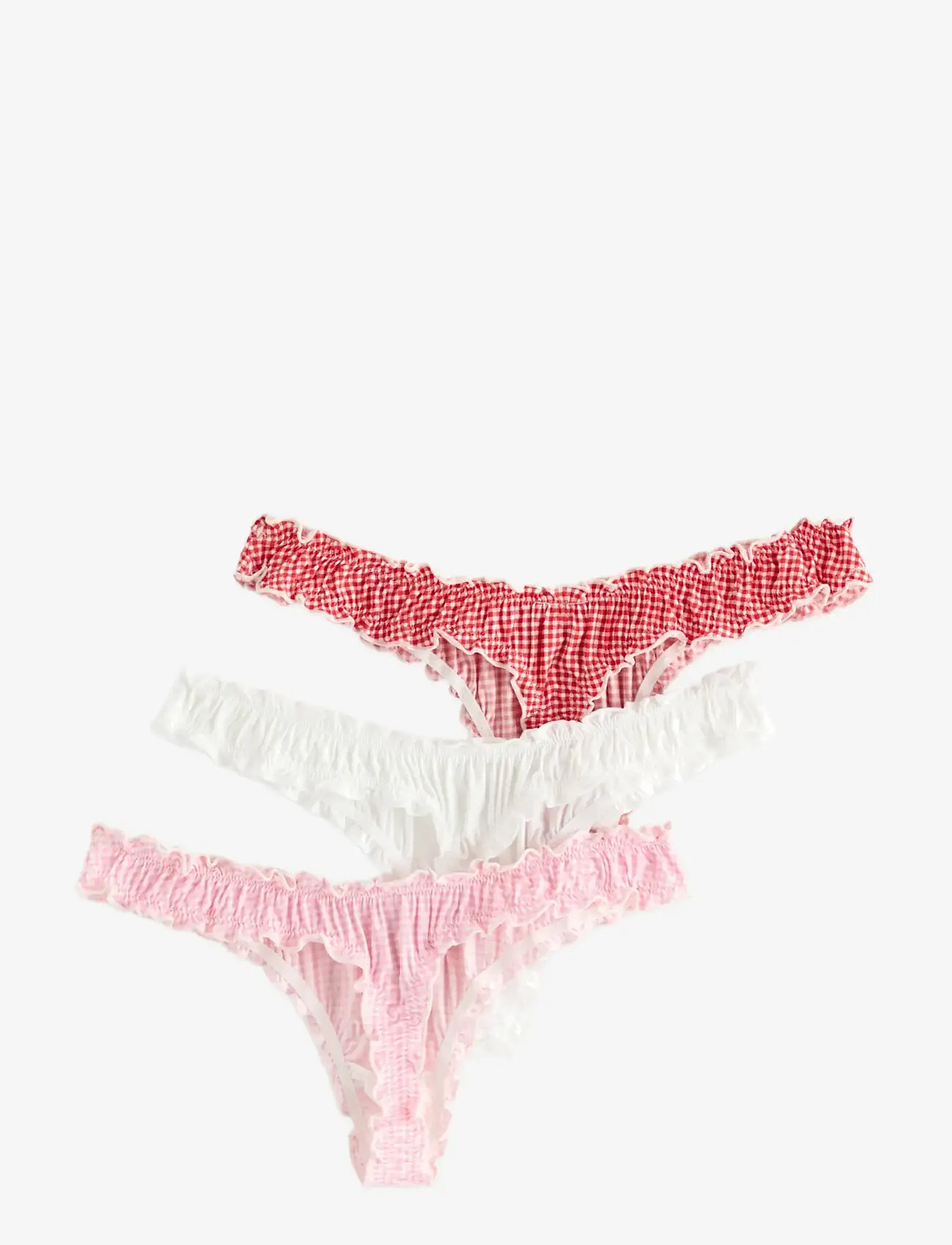 Lindex - 3-pack thong with low waist - string - red - 2
