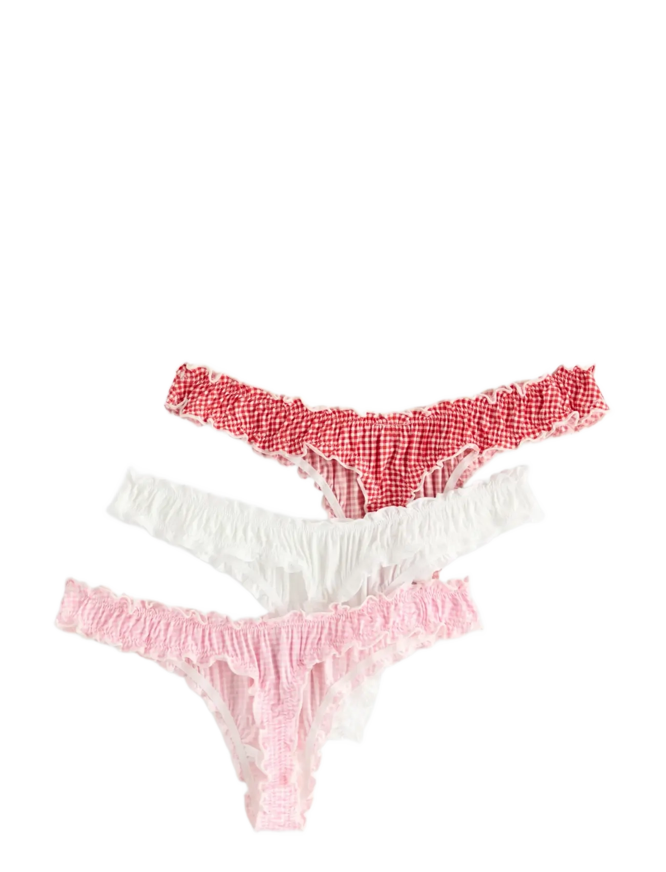 Lindex - 3-pack thong with low waist - stringtrosor - red - 2