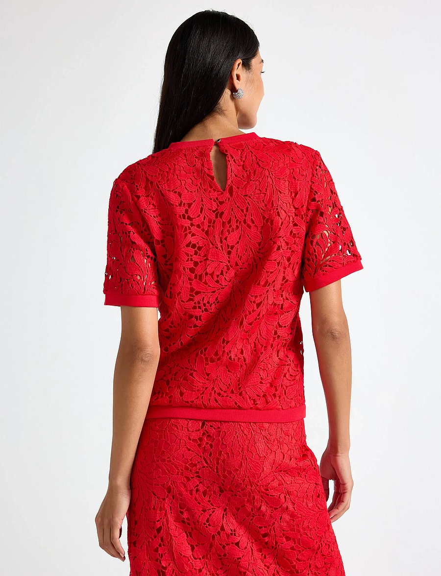 Lindex - Top Selena - kurzärmelige blusen - red - 3