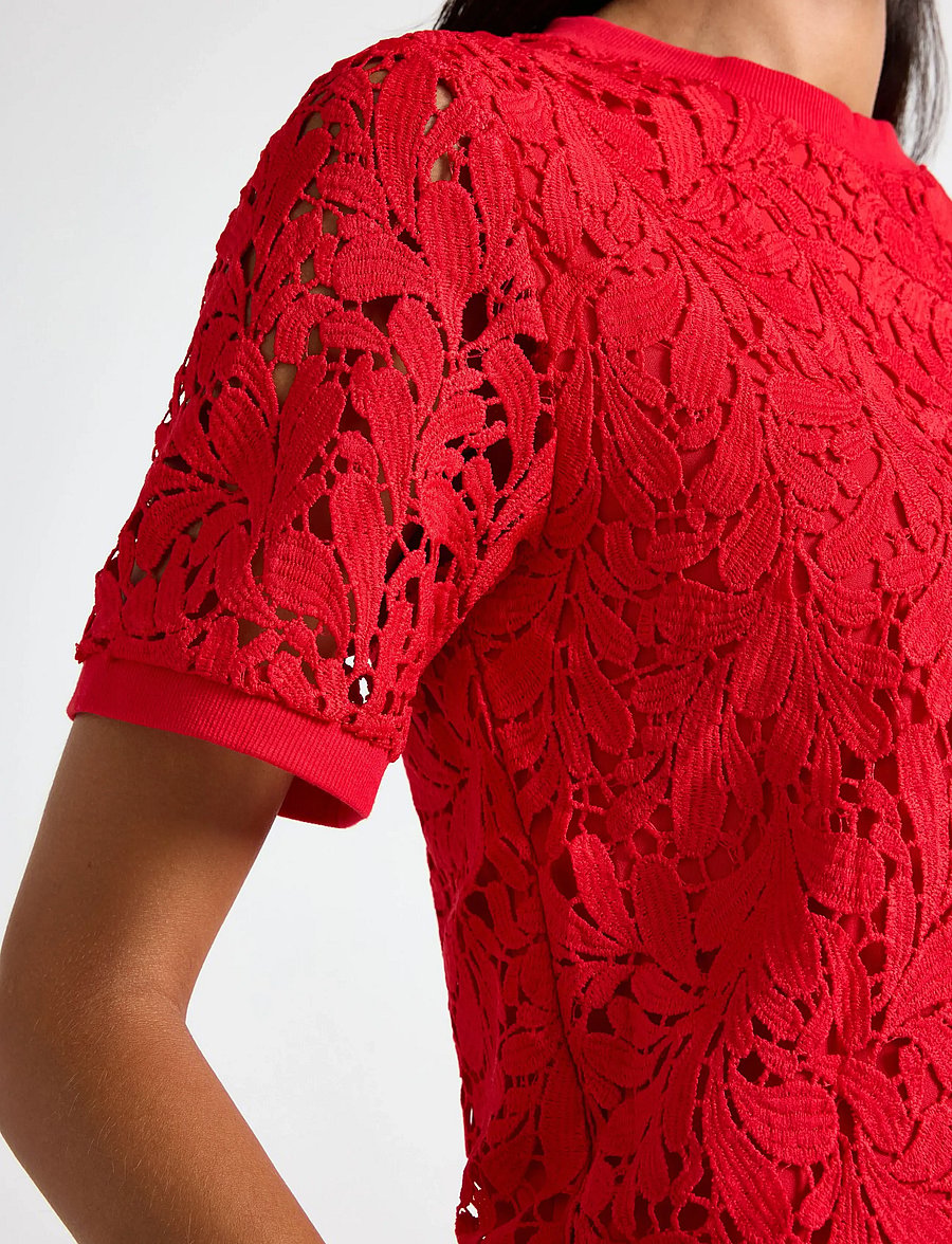 Lindex - Top Selena - kurzärmelige blusen - red - 4