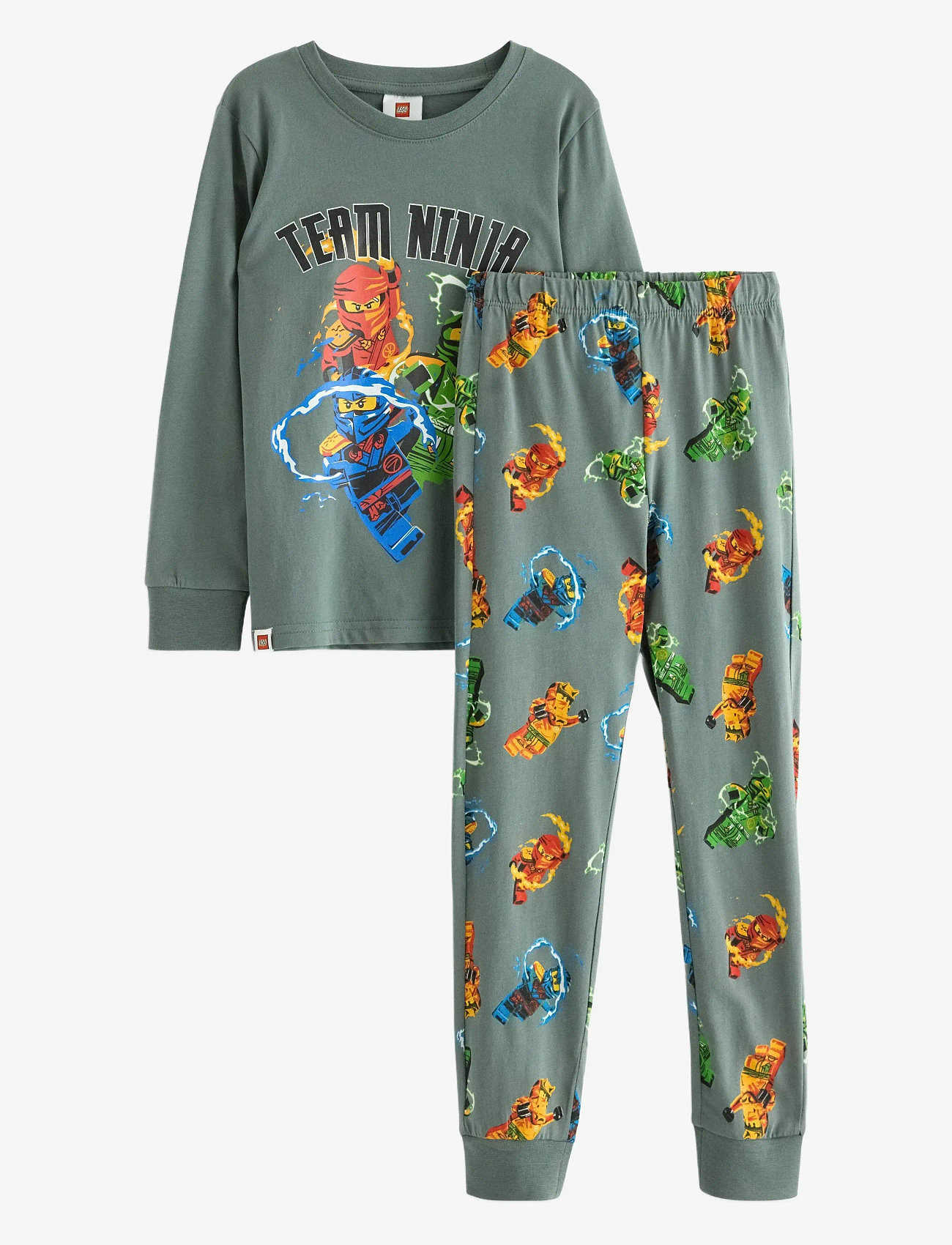 Lindex - Pyjama Ninjago - pyjama-sets - dusty green - 0