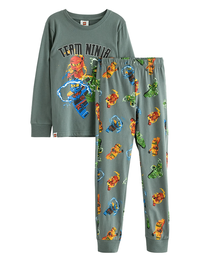 Lindex - Pyjama Ninjago - pyjama-sets - dusty green - 0