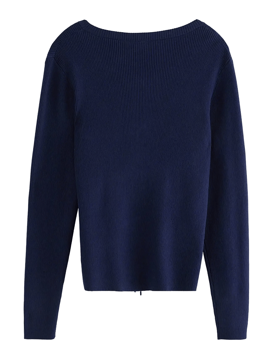 Lindex - Sweater with bows at front - langærmede t-shirts - dark blue - 2