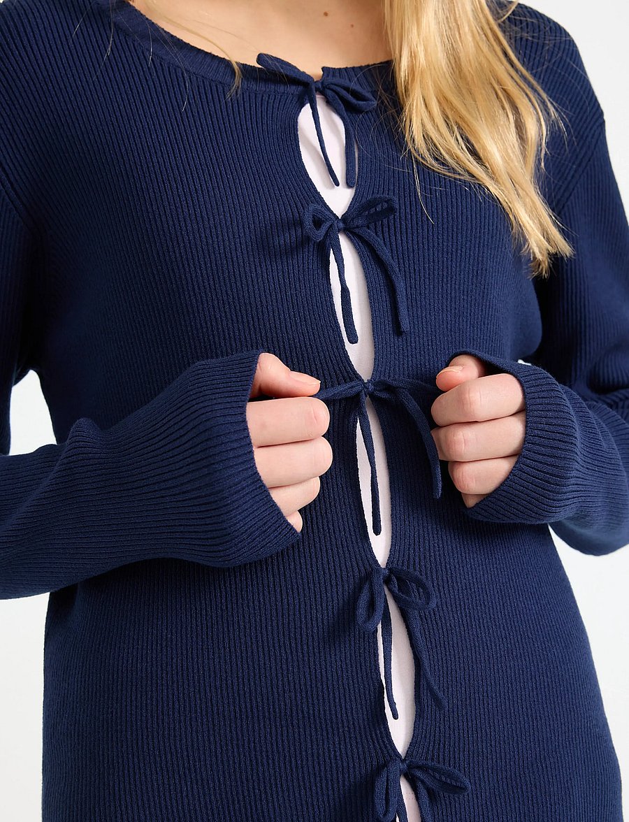Lindex - Sweater with bows at front - langærmede t-shirts - dark blue - 4