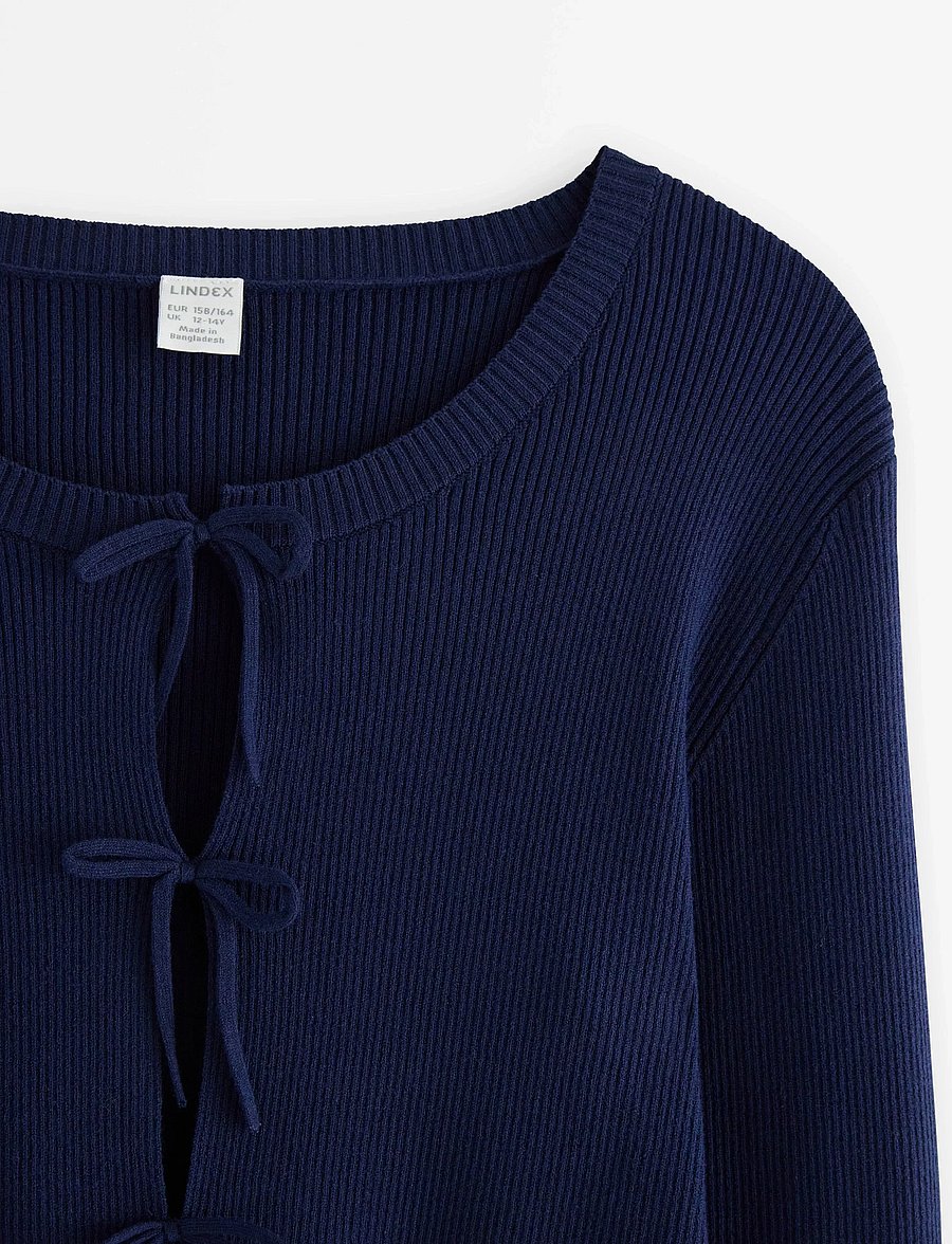 Lindex - Sweater with bows at front - langærmede t-shirts - dark blue - 5