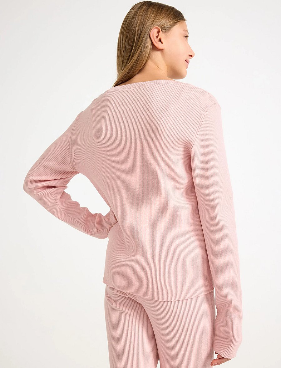 Lindex - Sweater with bows at front - långärmade t-shirts - light dusty pink - 3