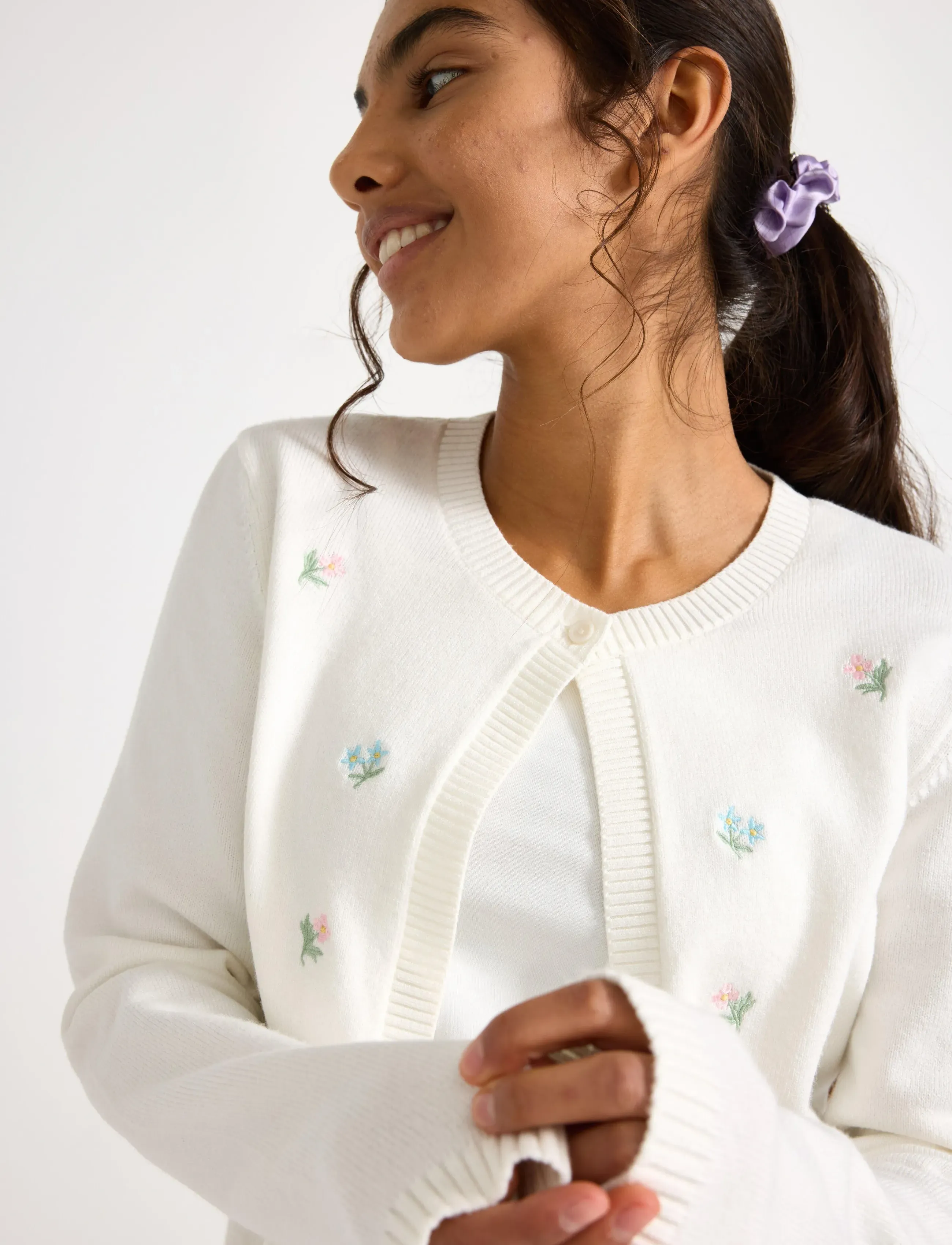 Lindex - Knitted cardigan - koftor - off white - 4
