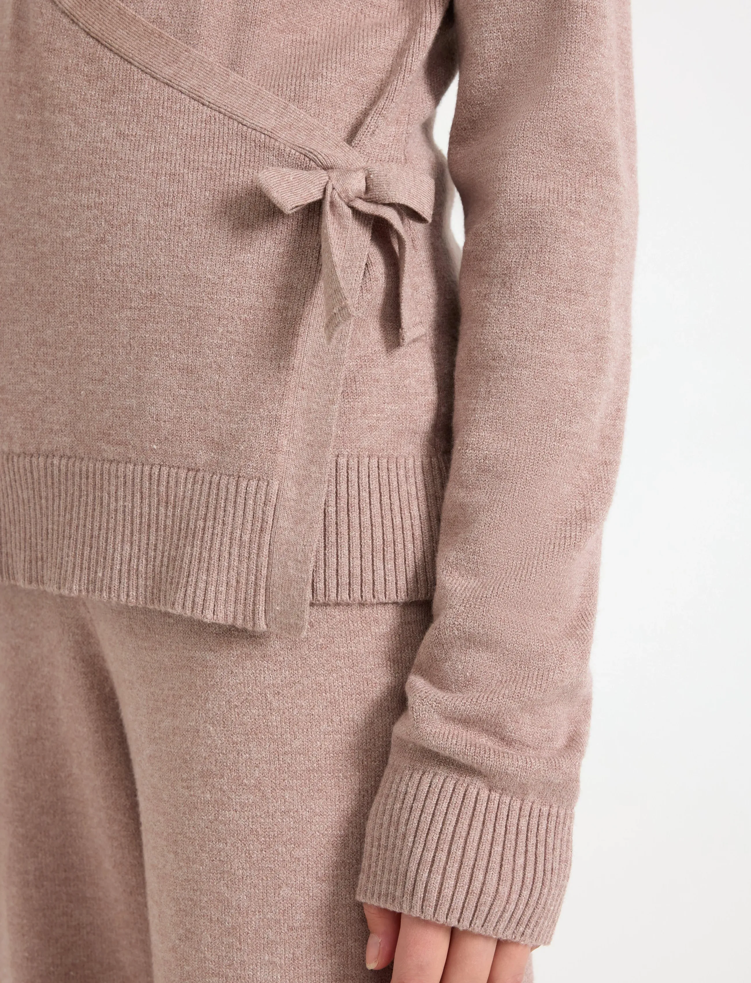 Lindex - Sweater wrap cardigan - kardiganid - beige melange - 4
