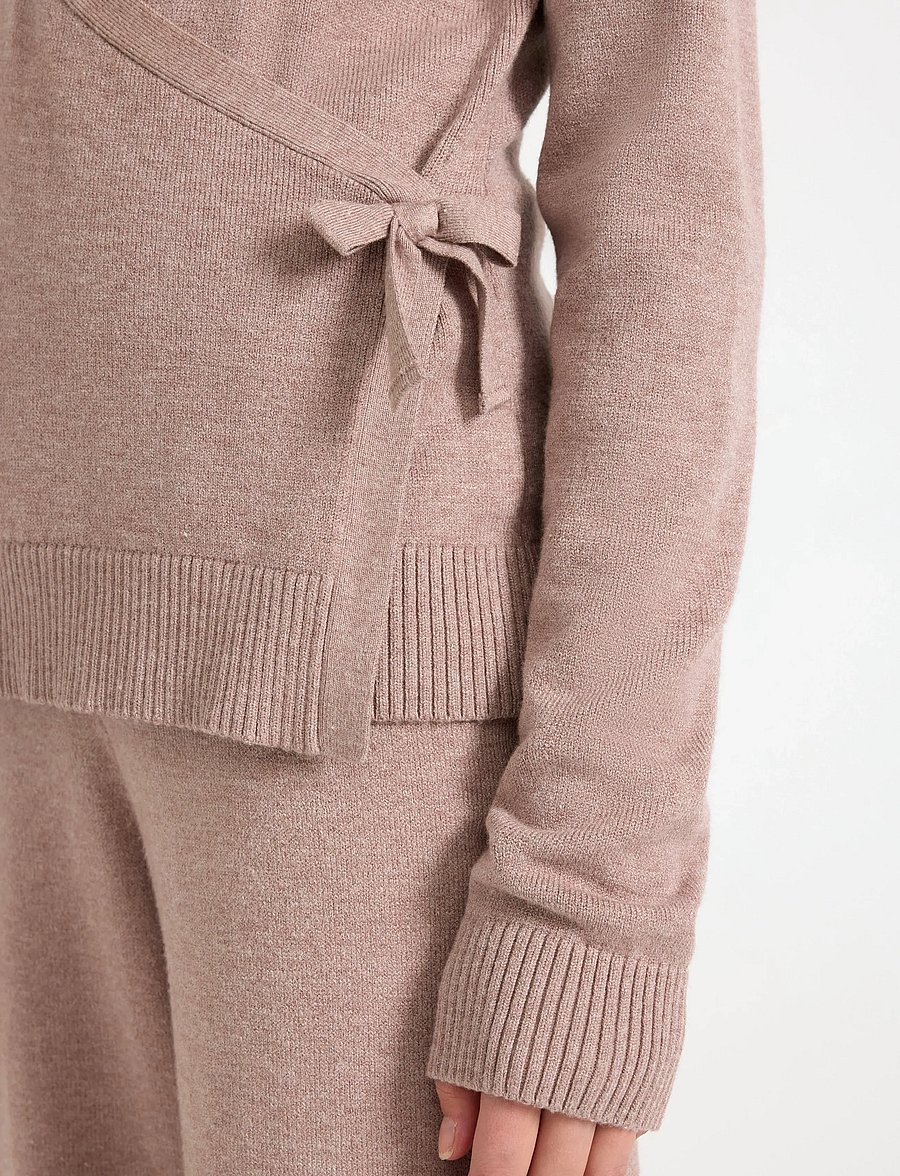Lindex - Sweater wrap cardigan - cardigans - beige melange - 4