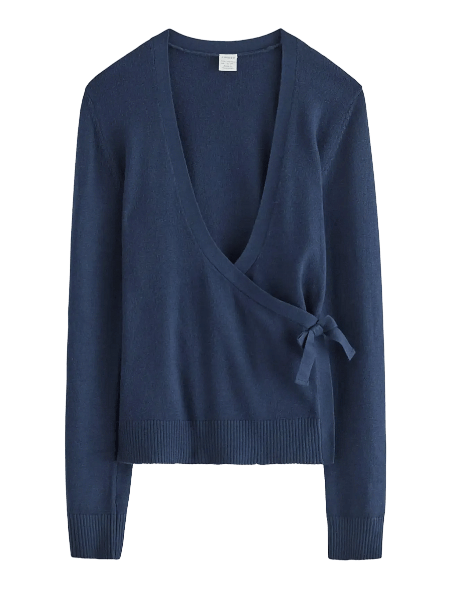 Lindex - Sweater wrap cardigan - cardigans - navy - 1