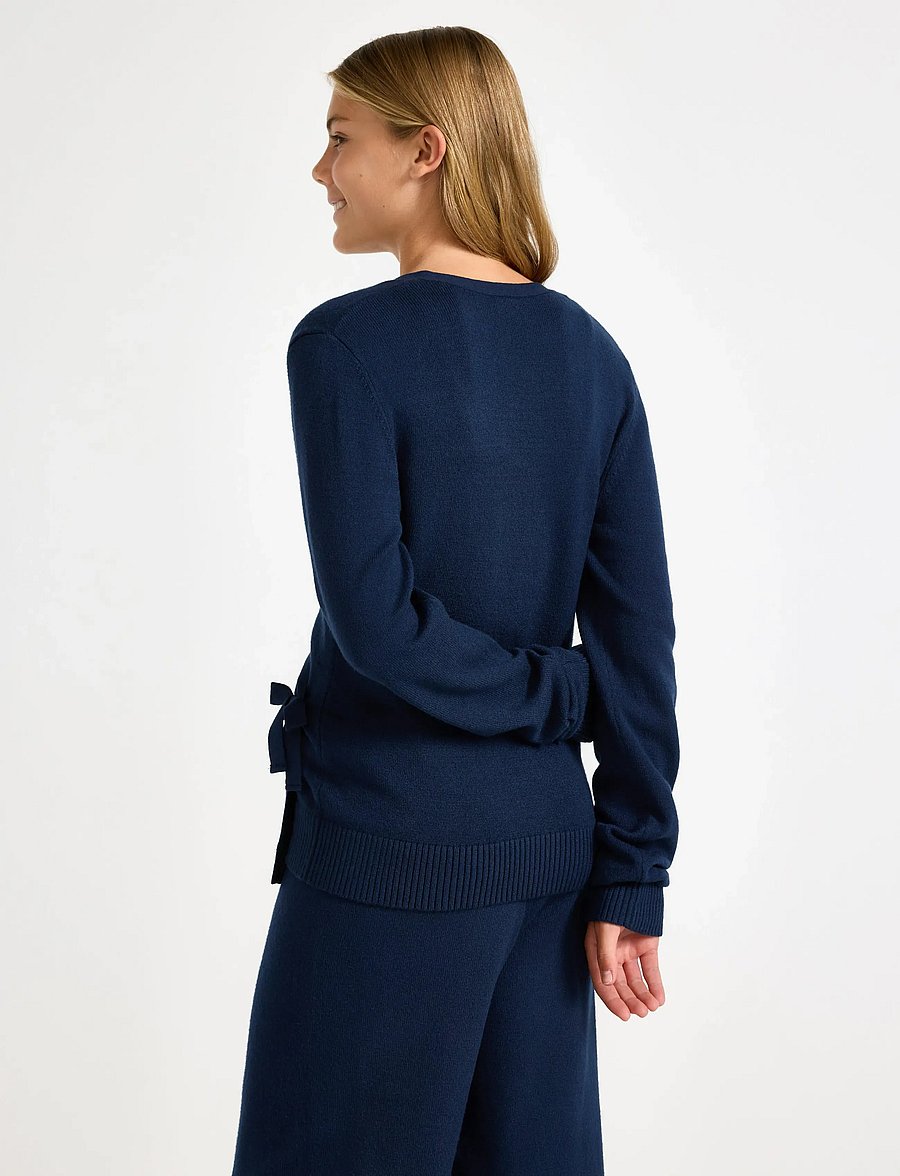 Lindex - Sweater wrap cardigan - cardigans - navy - 3