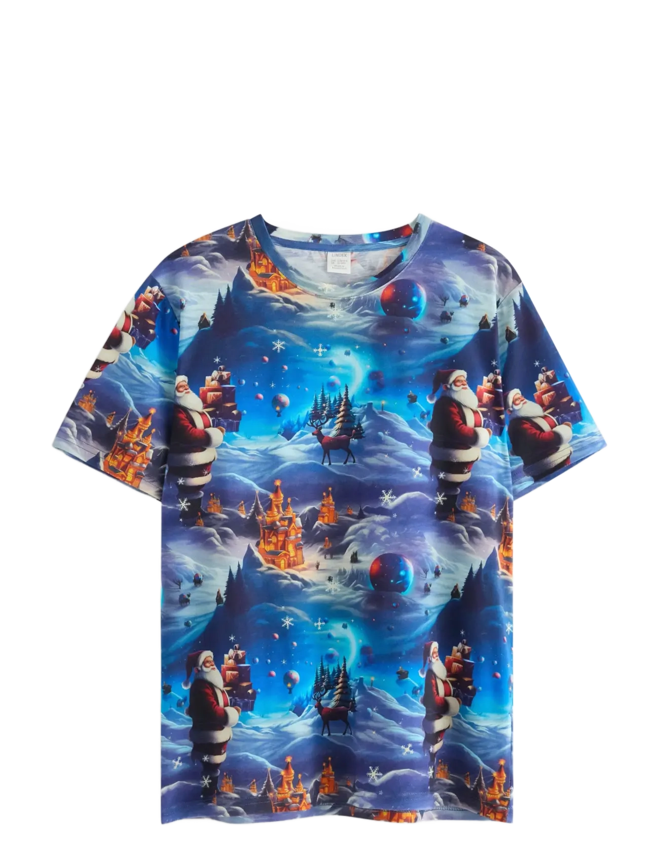 T shirt AI aop Santa - DK DUSTY BLUE