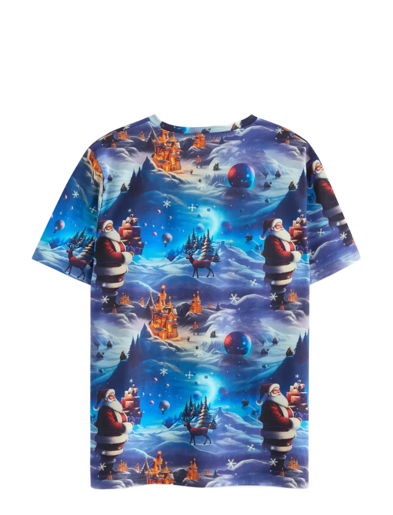 Lindex - T shirt AI aop Santa - krótki rękaw - dk dusty blue - 2