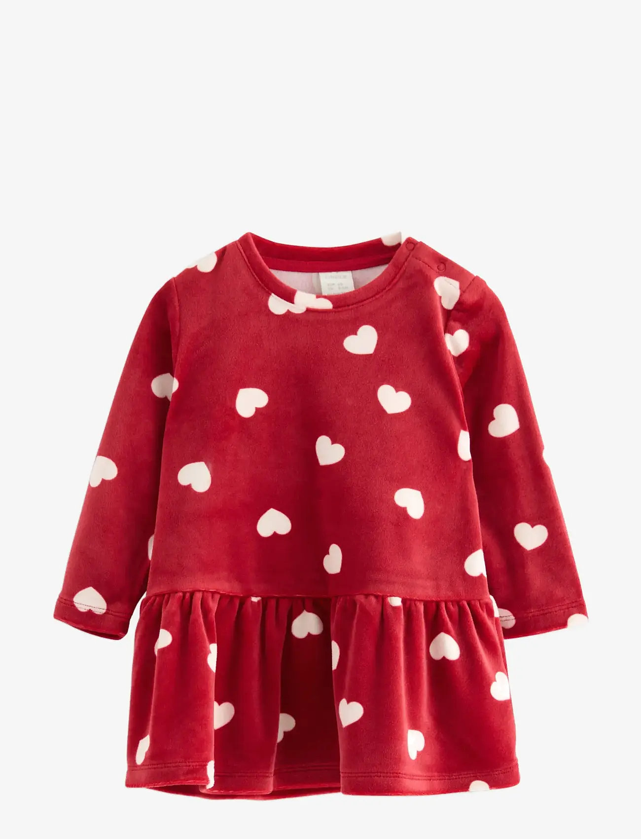 Lindex - Kjole i velour - langærmede babykjoler - dark dusty red - 0