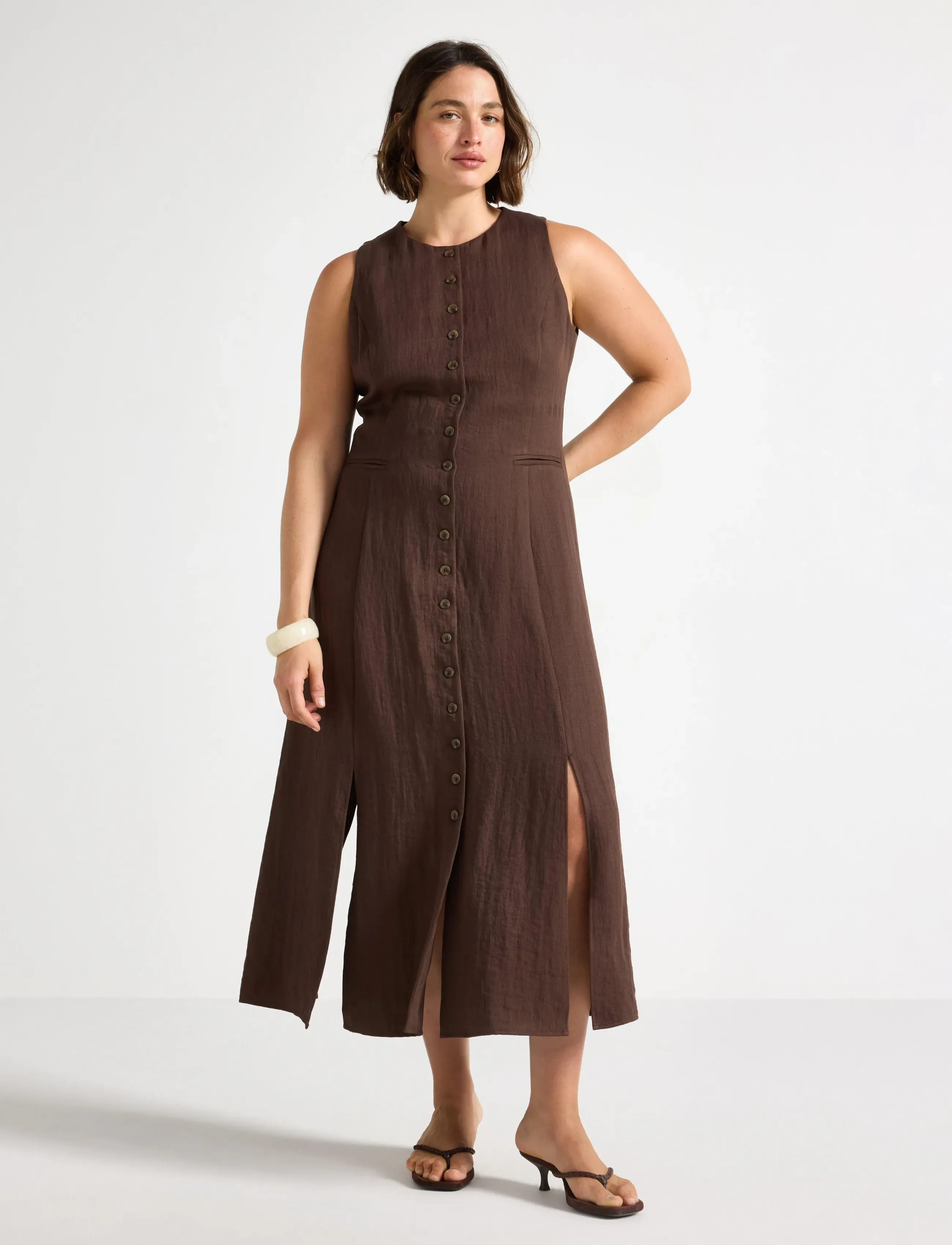 Lindex Midi Dress, 42, Dresses, Braun - Knee-length & Midi, Frauen