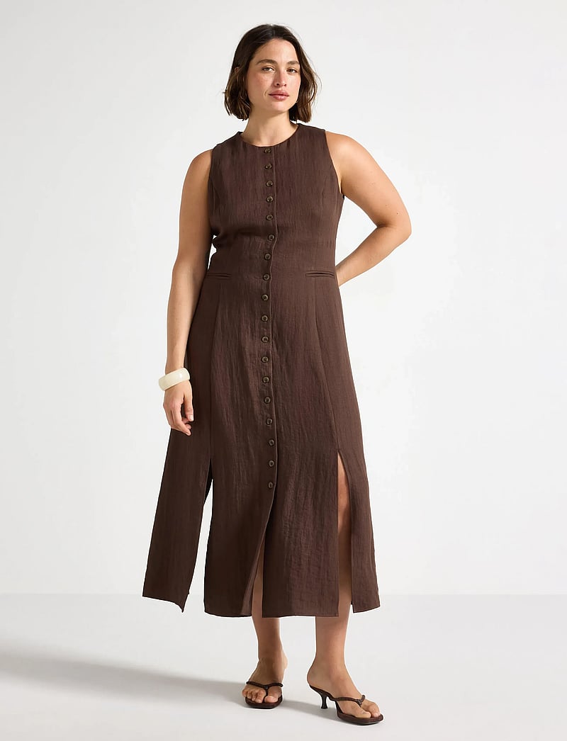 Lindex - Midi dress - midikleider - dark dusty brown - 0