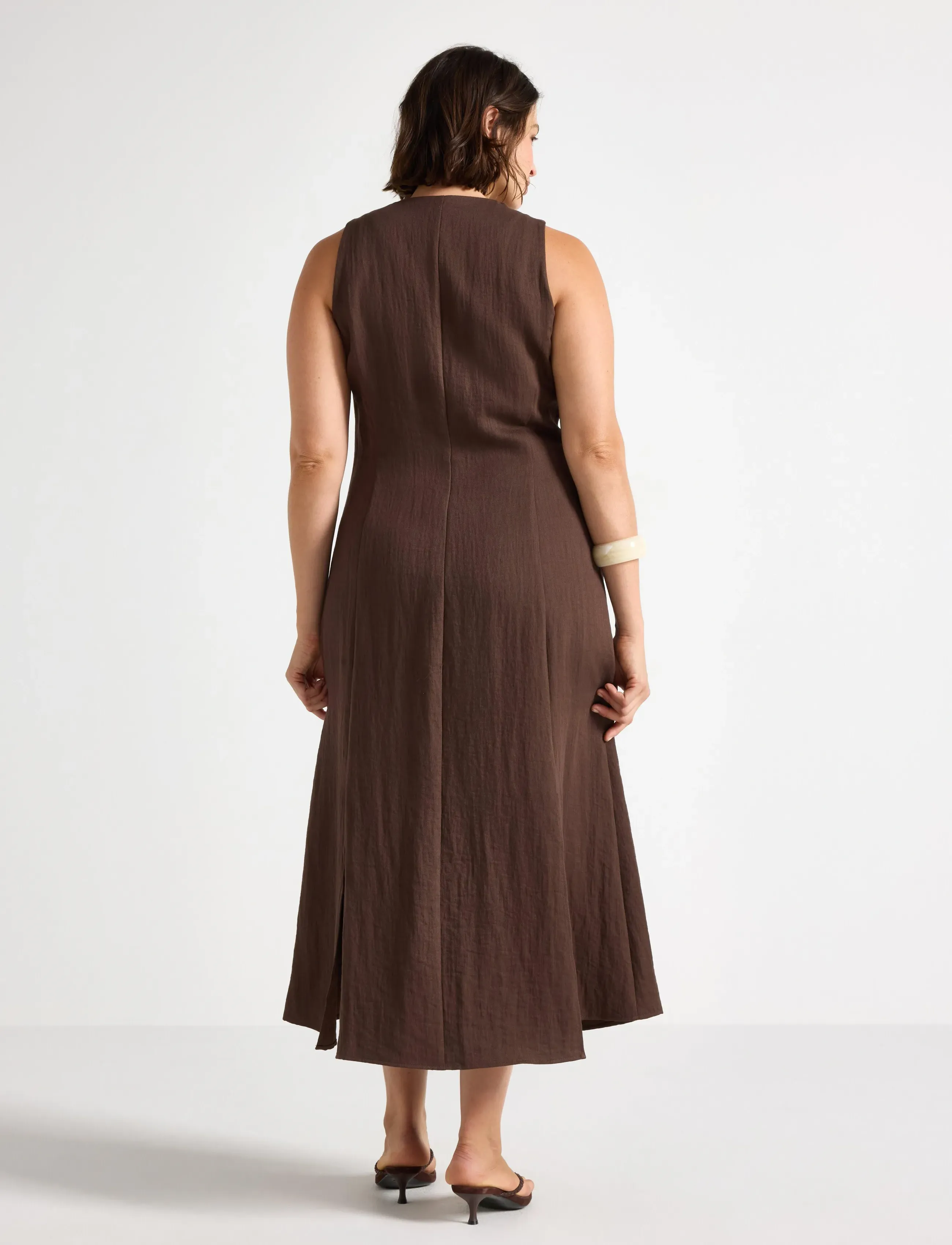 Lindex - Midi dress - midi kjoler - dark dusty brown - 3
