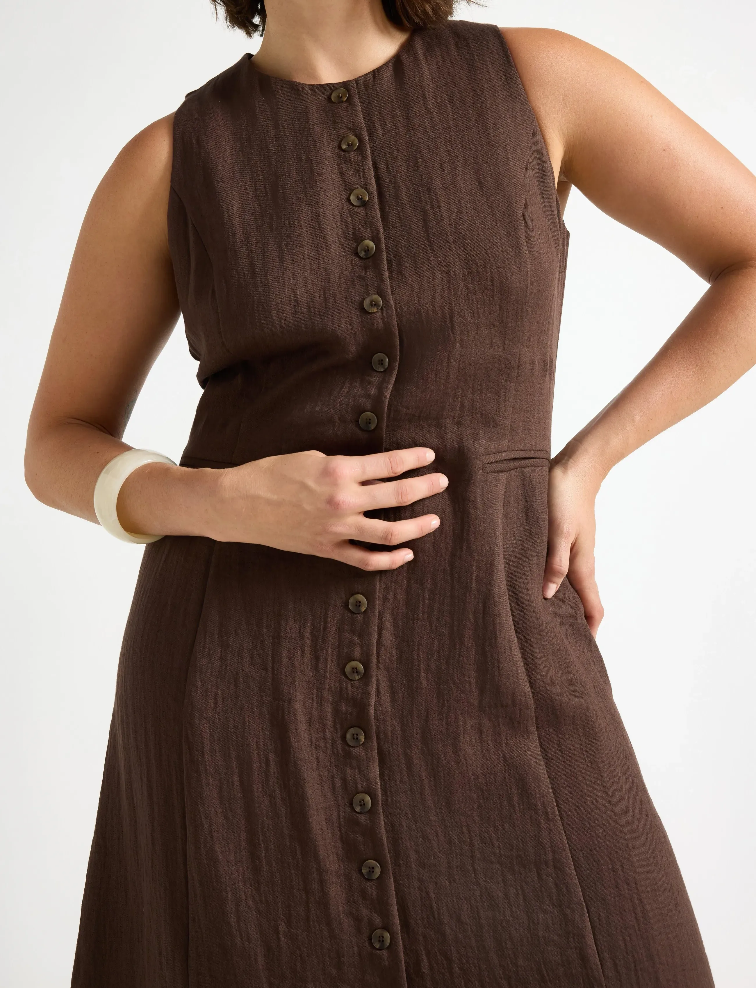 Lindex - Midi dress - midi kjoler - dark dusty brown - 4