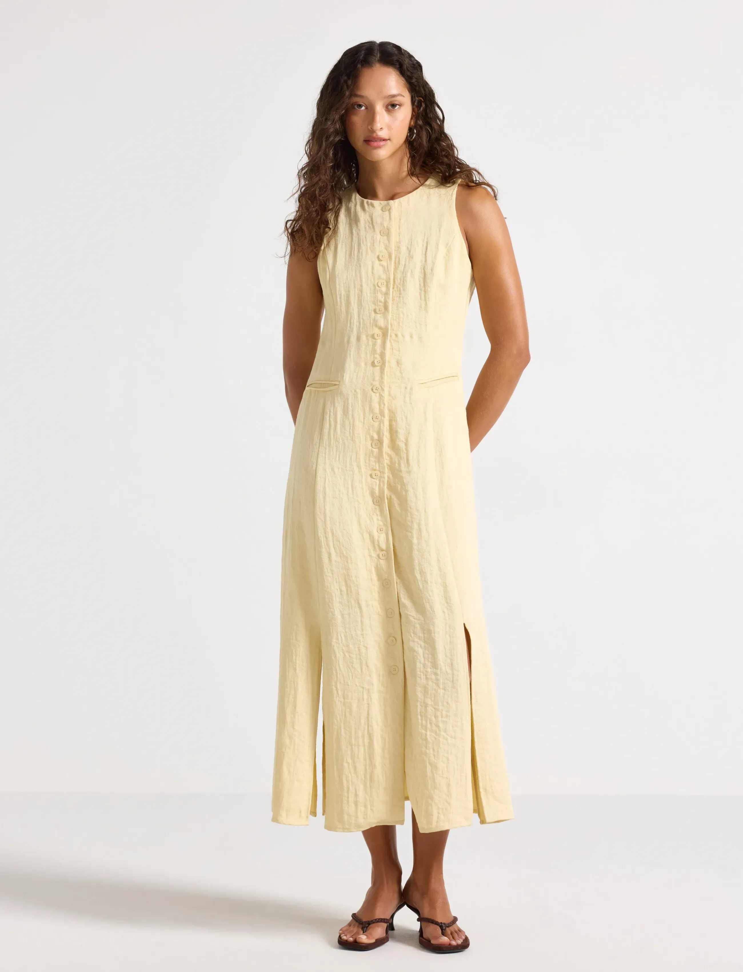 Lindex Midi Dress, 40, Dresses, Gelb - Knee-length & Midi, Frauen