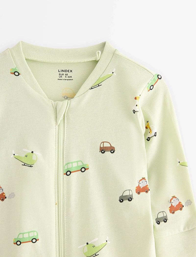 Lindex - Pyjamas cars - sleeping overalls - light dusty green - 2