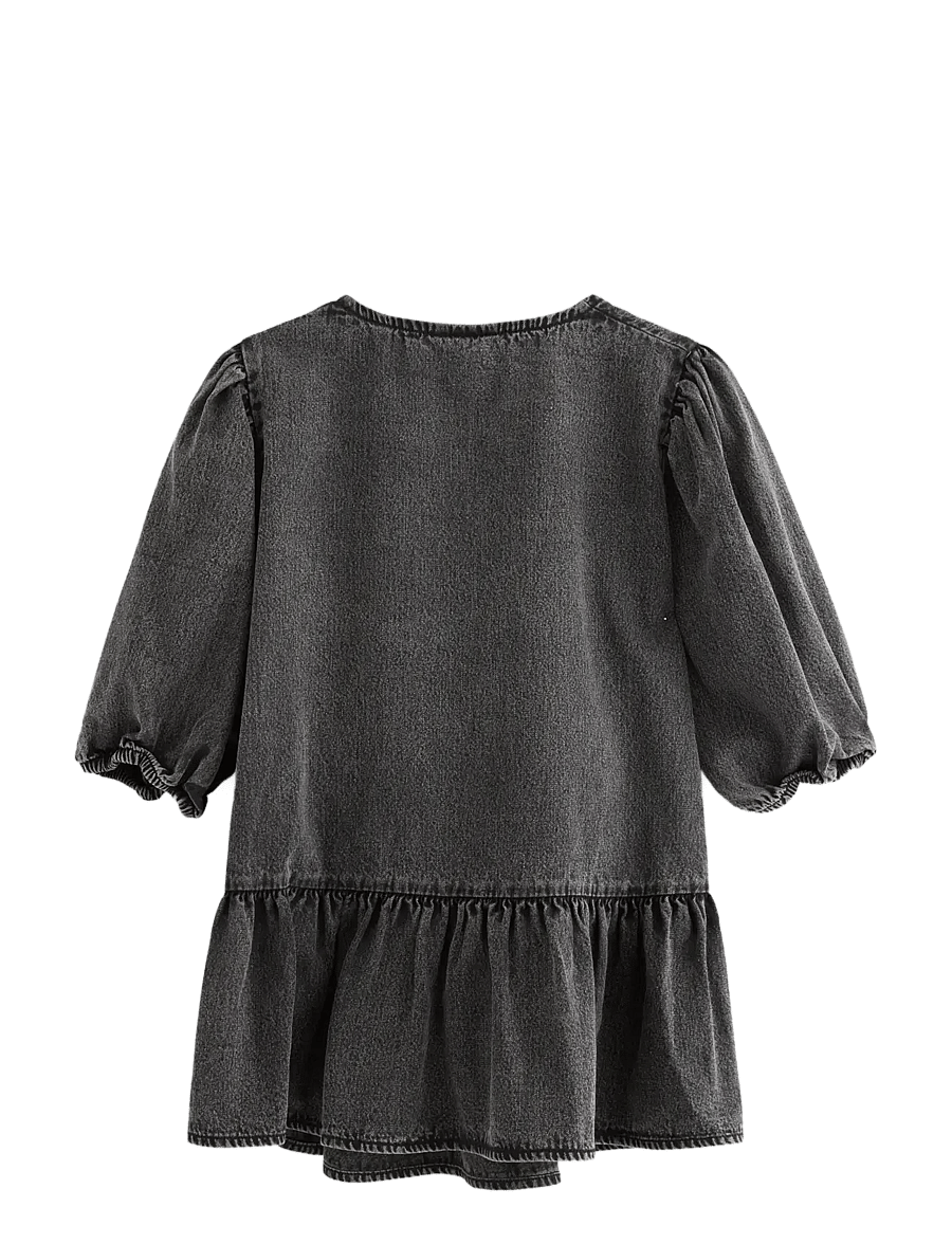 Lindex - Blouse Henrietta - kortærmede bluser - black denim - 2