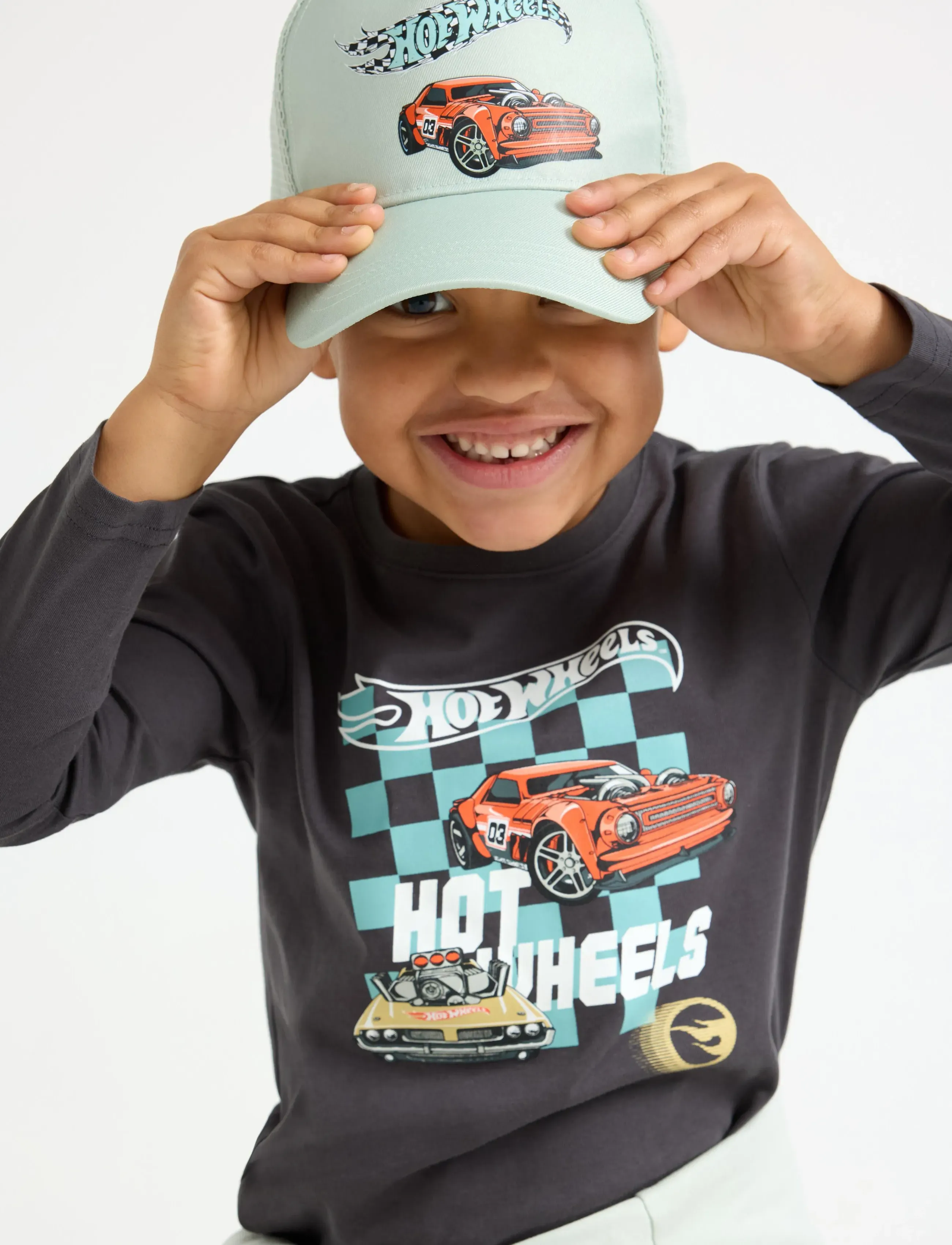 Lindex - Top LS Hot wheel - langärmelig - dark dusty grey - 4