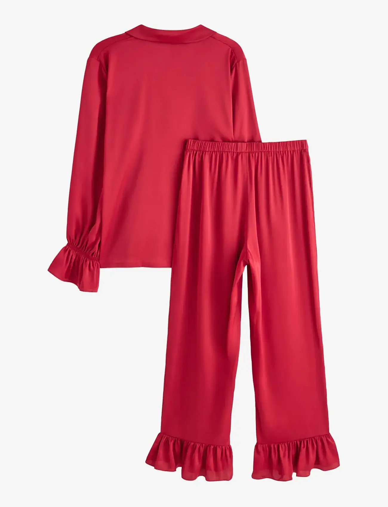 Lindex - Pyjama satin frill - weihnachts-pyjamas - red - 1