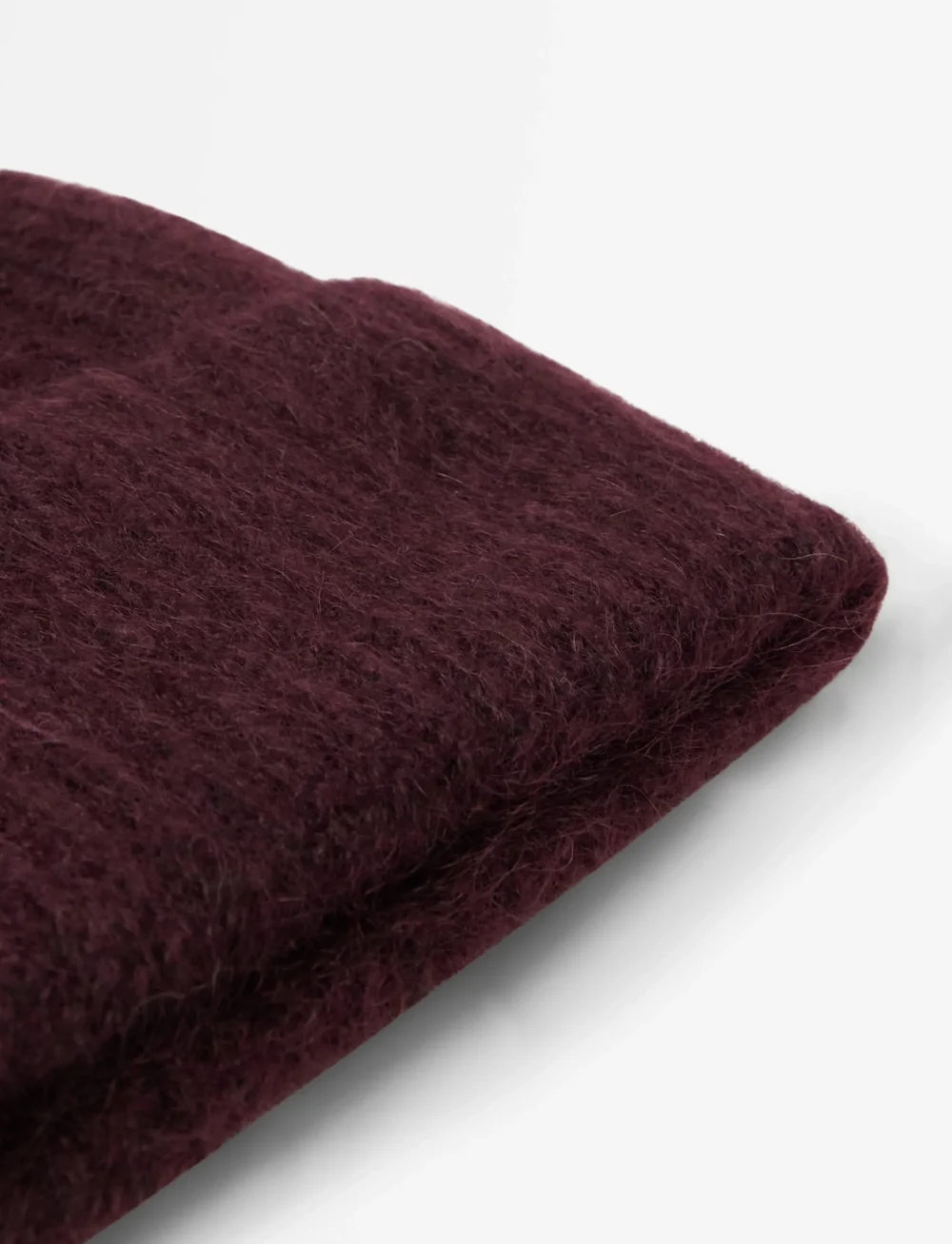 Lindex - Ribbestrikket lue i mohairblanding - mössor - dark red - 4