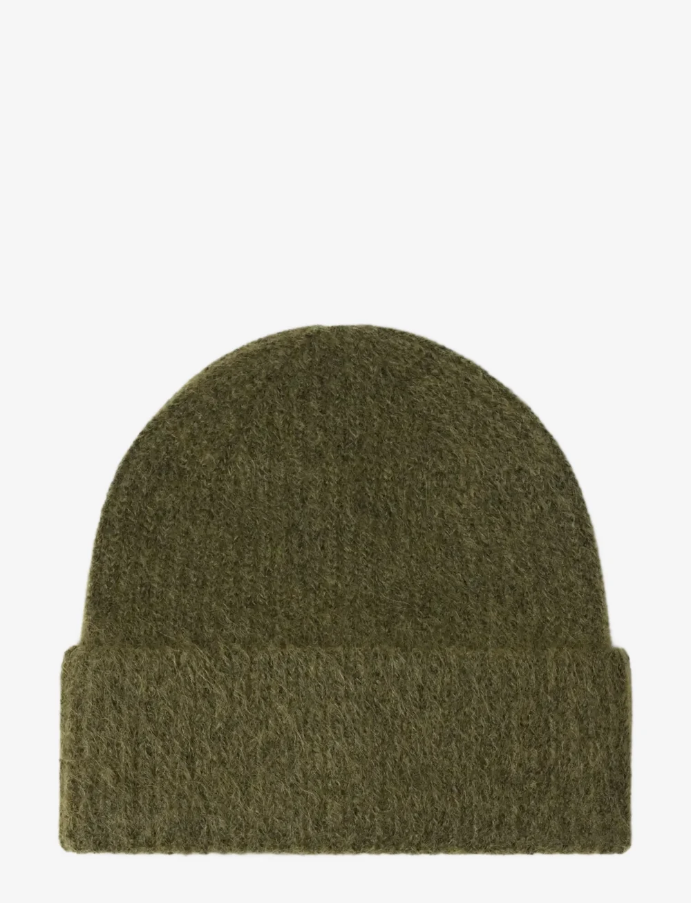 Lindex - Ribbestrikket lue i mohairblanding - mössor - green - 0