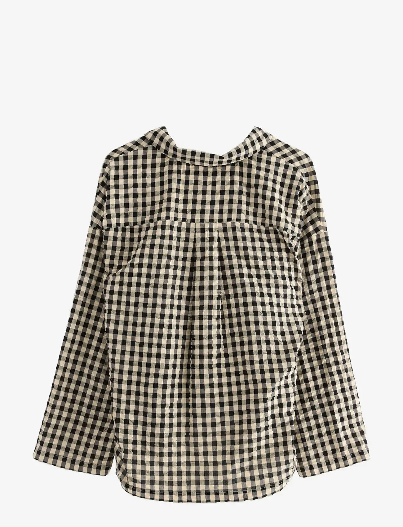 Lindex - Pyjama shirt in seersucker - overdele - black - 2