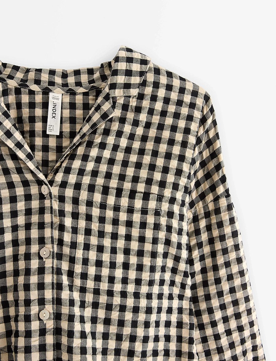Lindex - Pyjama shirt in seersucker - topid - black - 5