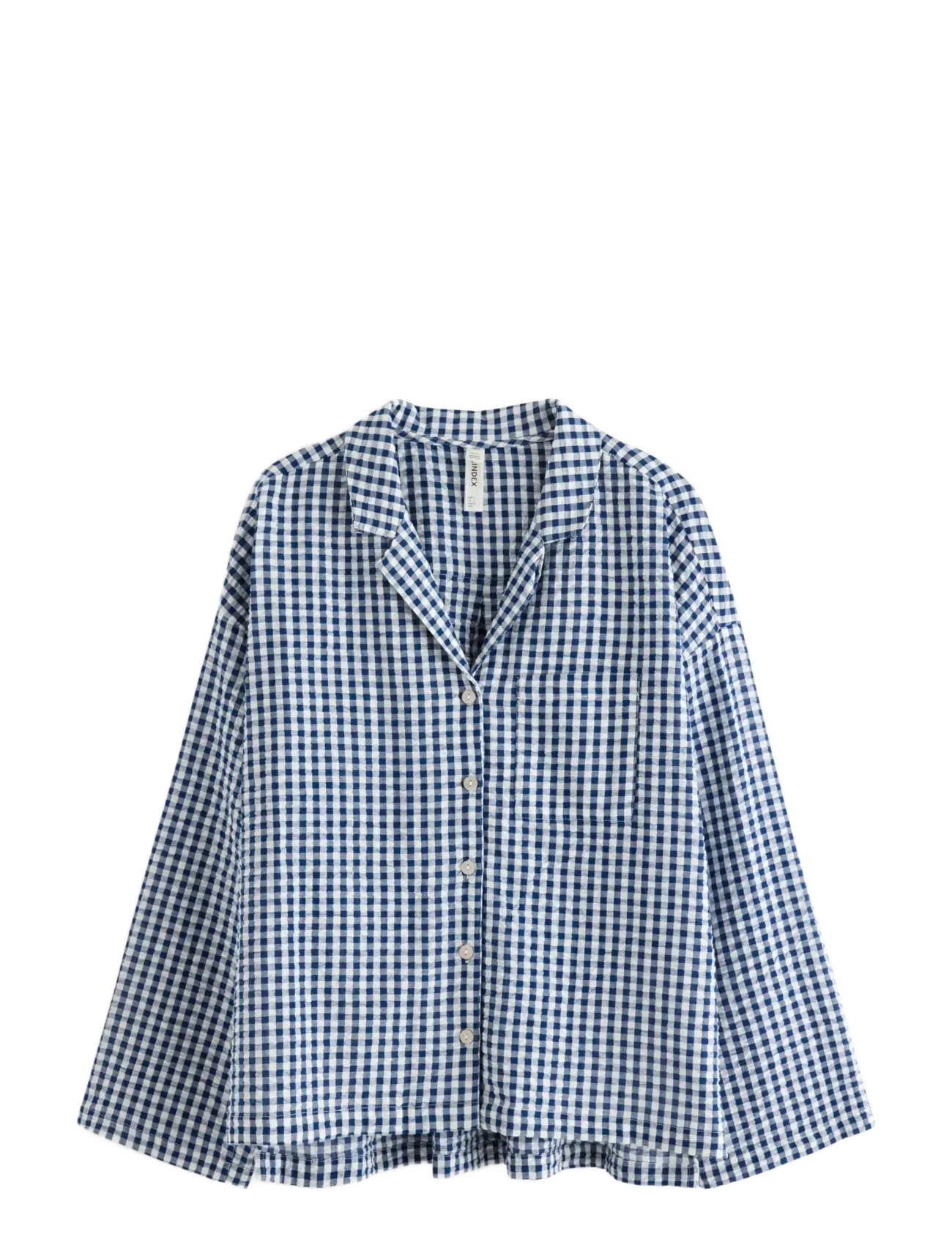 Lindex Pyjama shirt in seersucker - Unterwäsche - DARK BLUE / blue