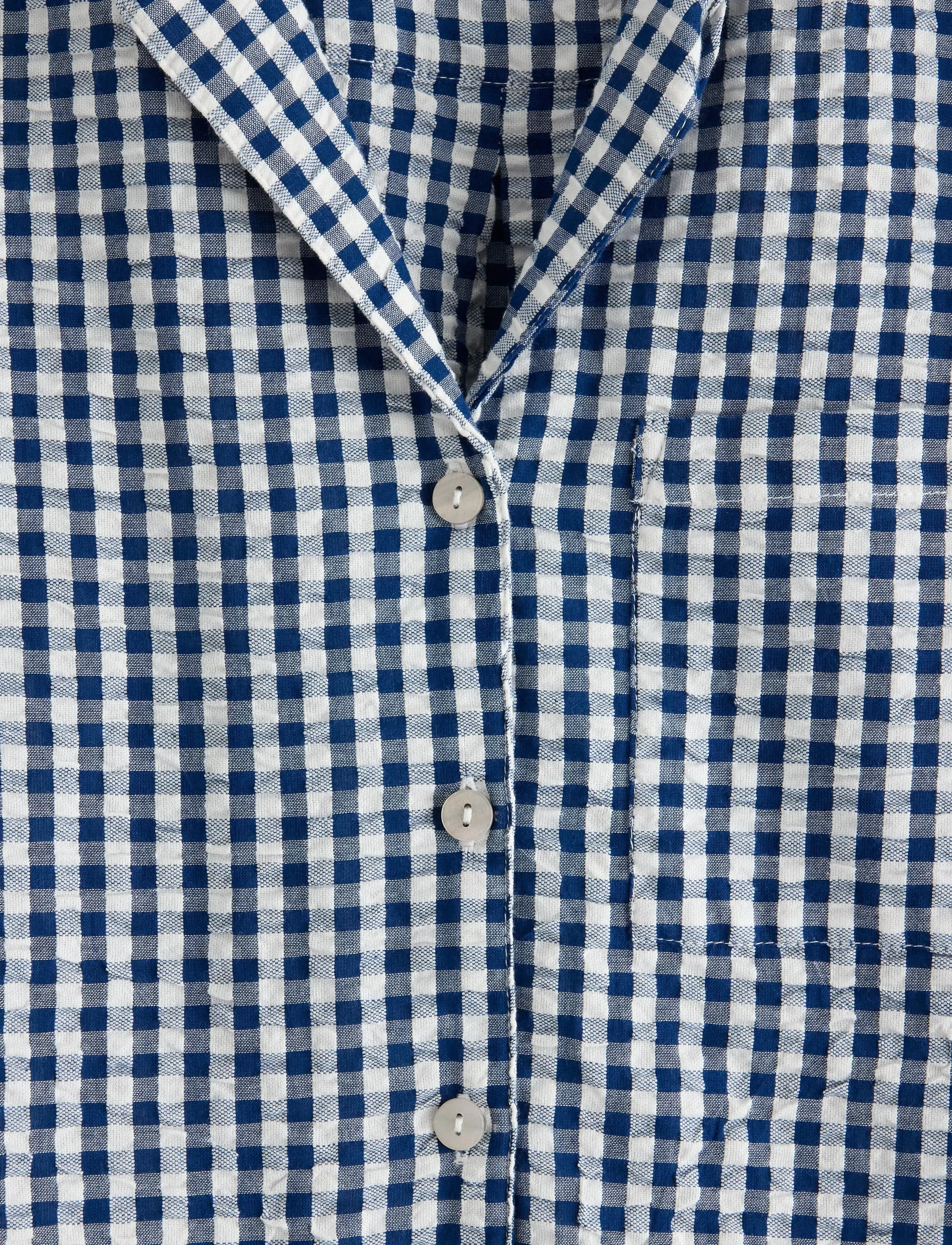 Lindex - Pyjama shirt in seersucker - tops - dark blue - 5