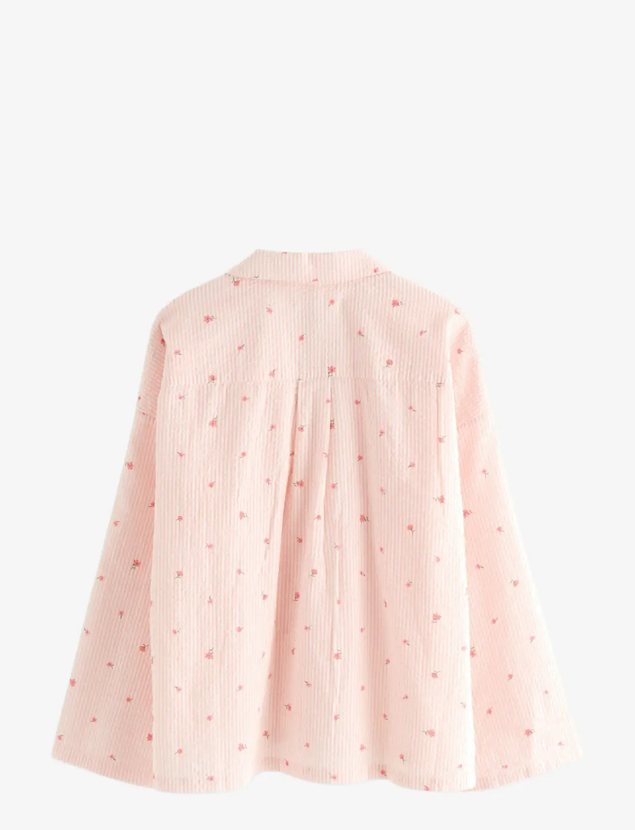 Lindex - Pyjama shirt in seersucker - overdele - light coral - 2