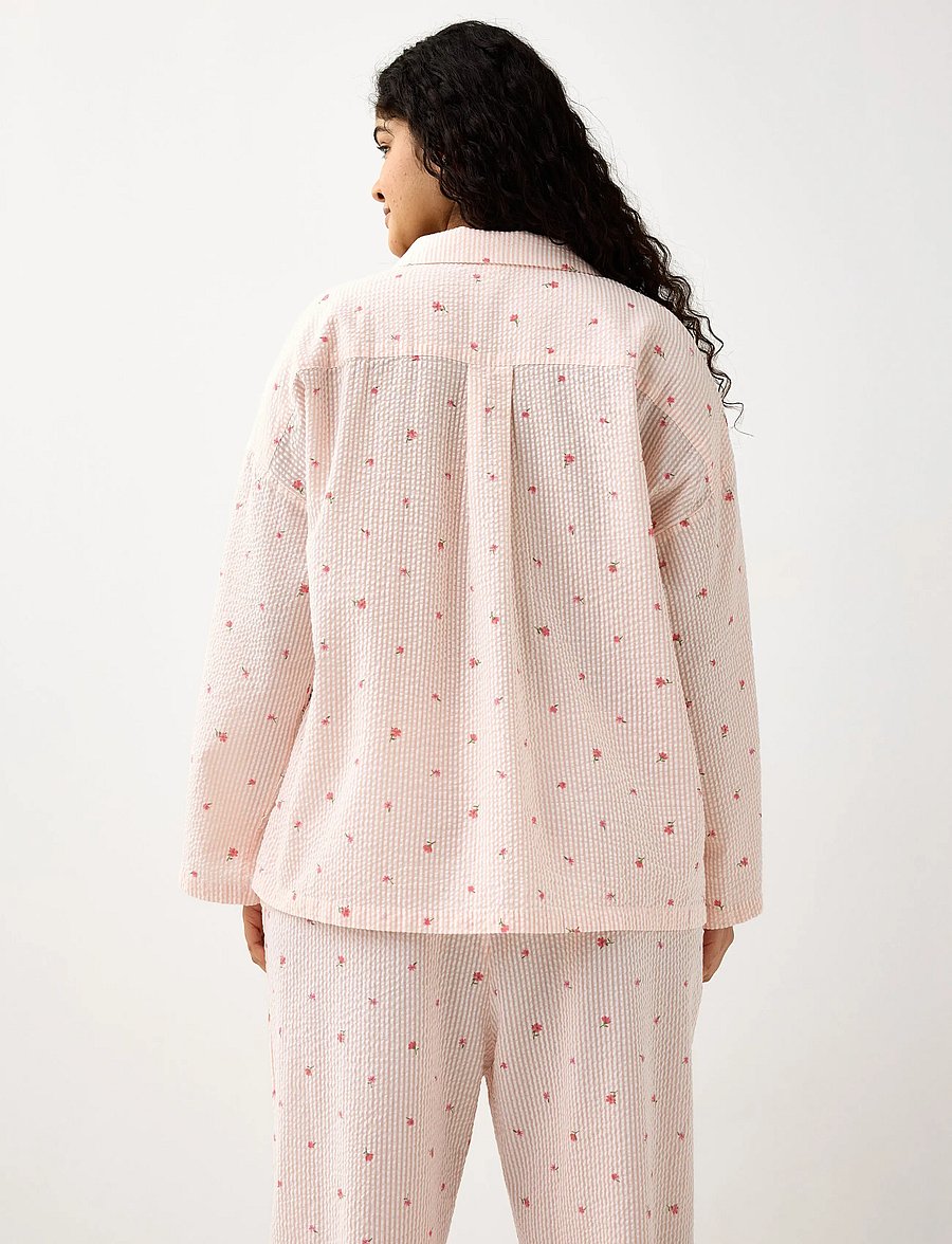 Lindex - Pyjama shirt in seersucker - Överdelar - light coral - 3