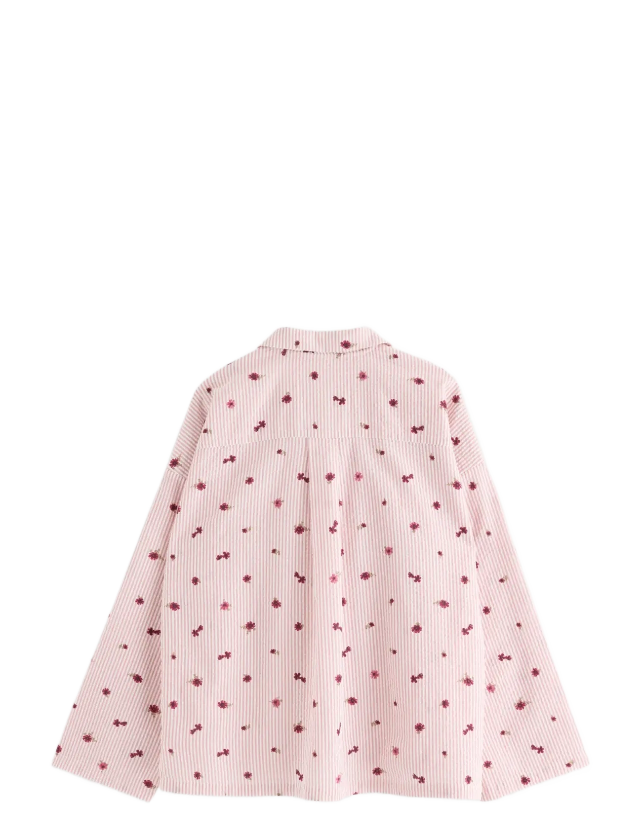 Lindex - Pyjama shirt in seersucker - tops - light dusty pink - 2