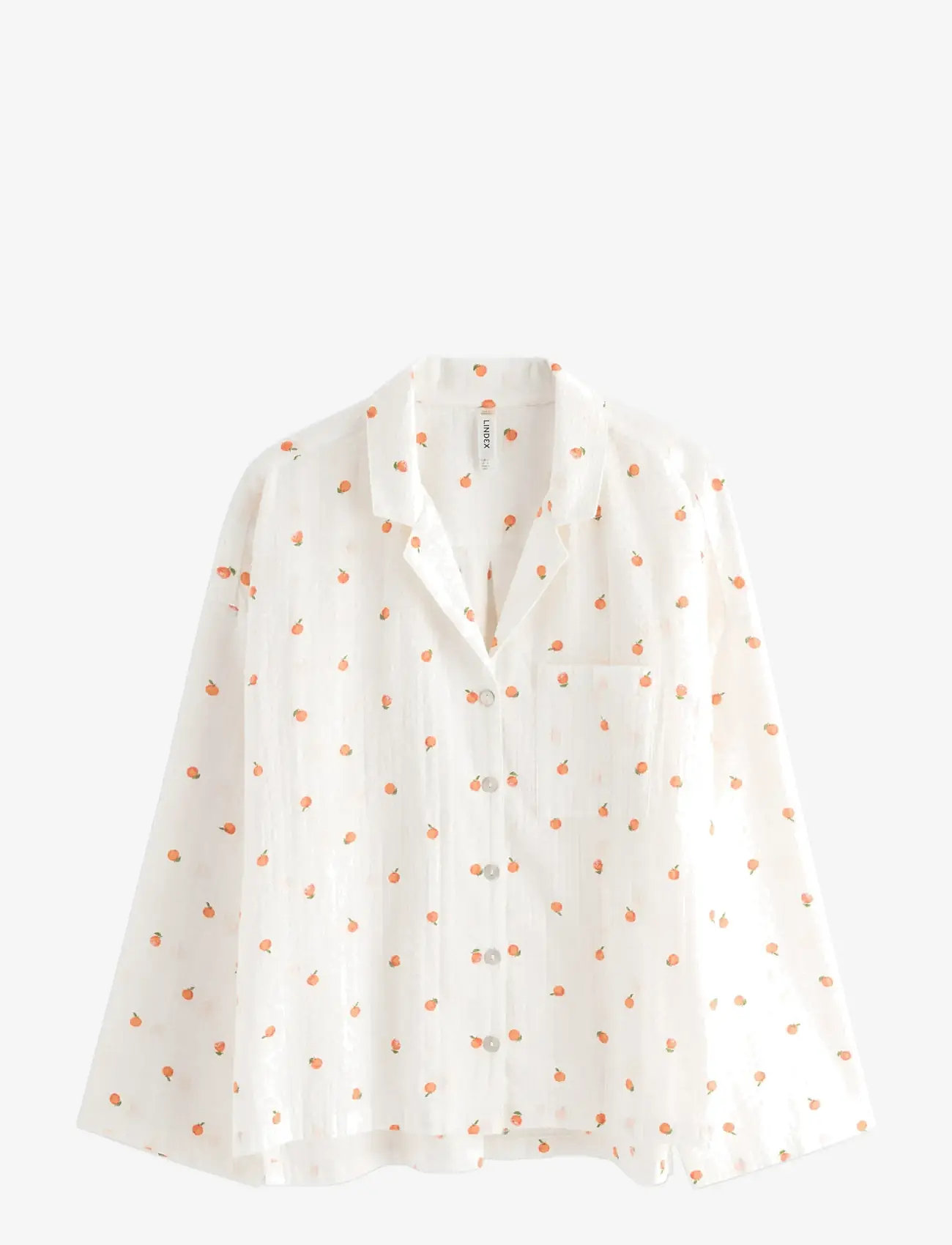 Lindex - Pyjama shirt in seersucker - alussärgid - light orange - 0