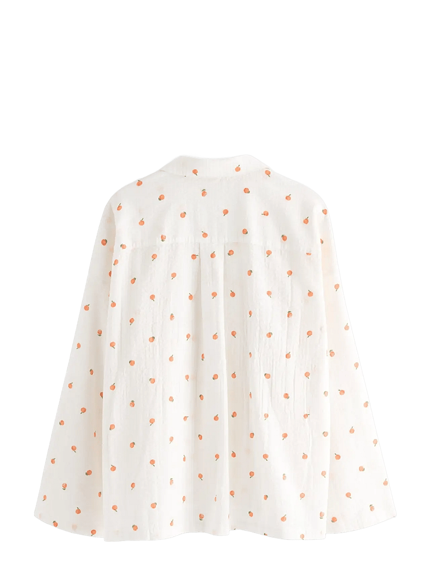 Lindex - Pyjama shirt in seersucker - overdele - light orange - 1