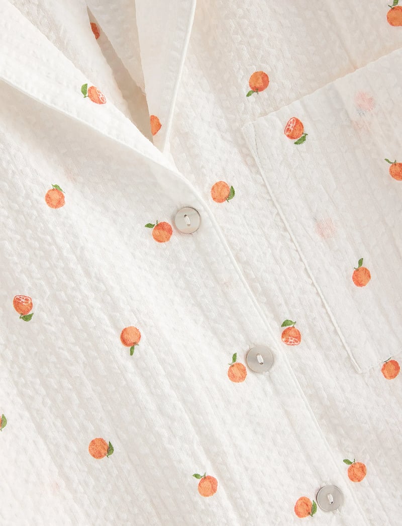 Lindex - Pyjama shirt in seersucker - alussärgid - light orange - 2