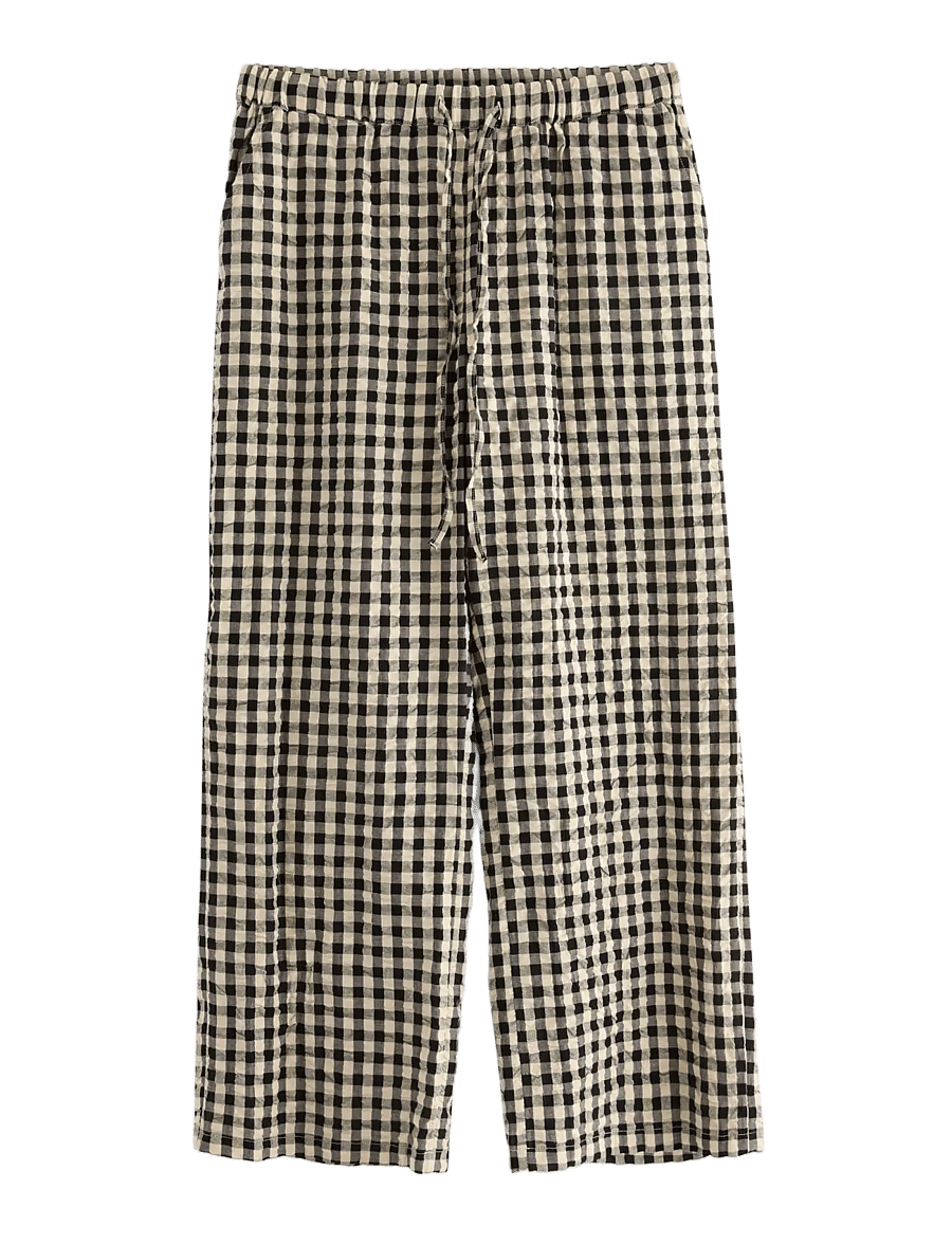 Lindex - Trousers pyjama seersucker - pyjama pants - black - 1