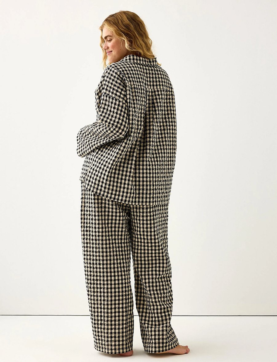 Lindex - Trousers pyjama seersucker - pyjama pants - black - 3