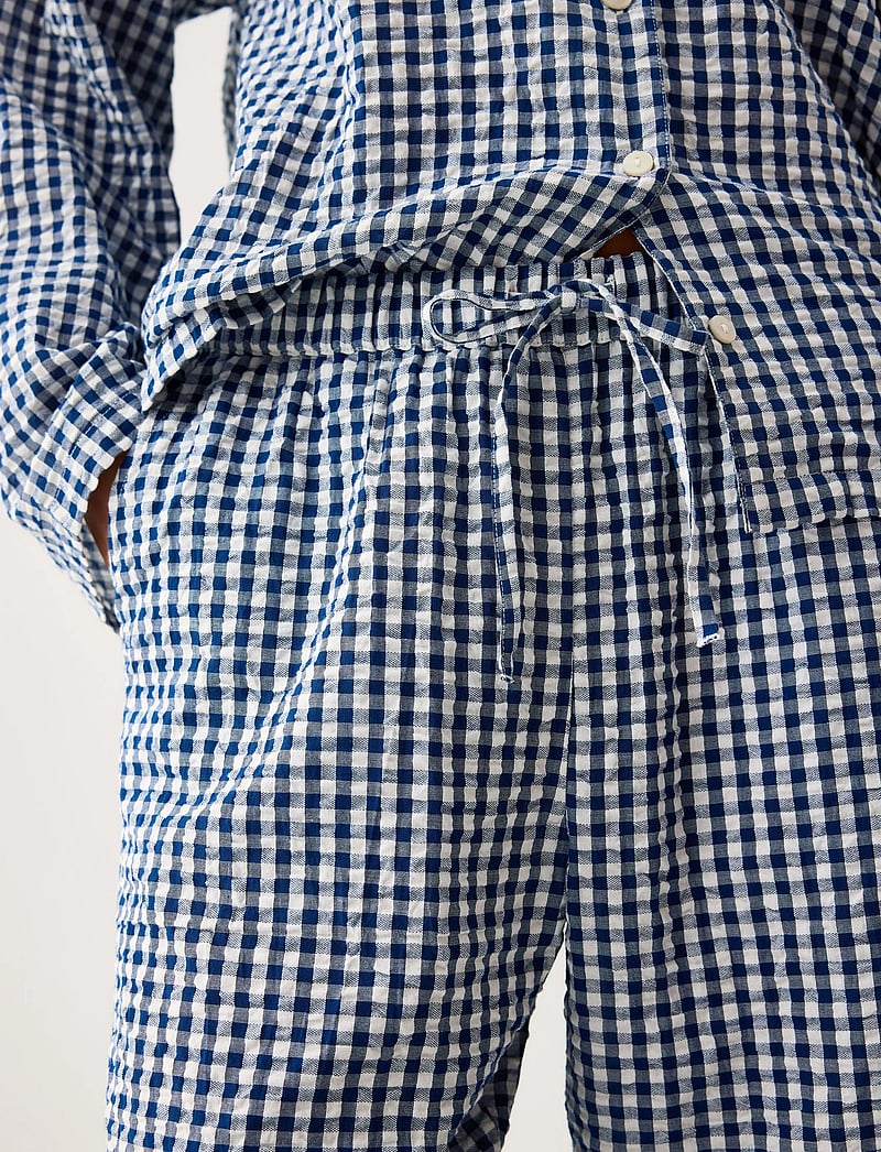 Lindex - Pyjama trousers in seersucker - pidžaamapüksid - dark blue - 4